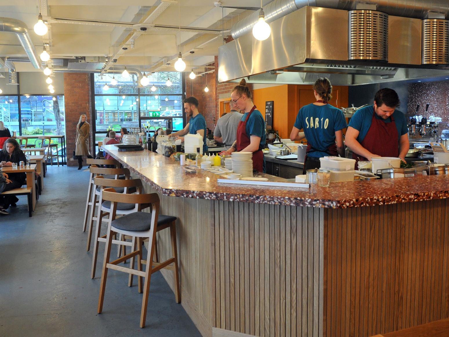 The Scandi-style restaurant features an open kitchen. Picture: Gary Longbottom