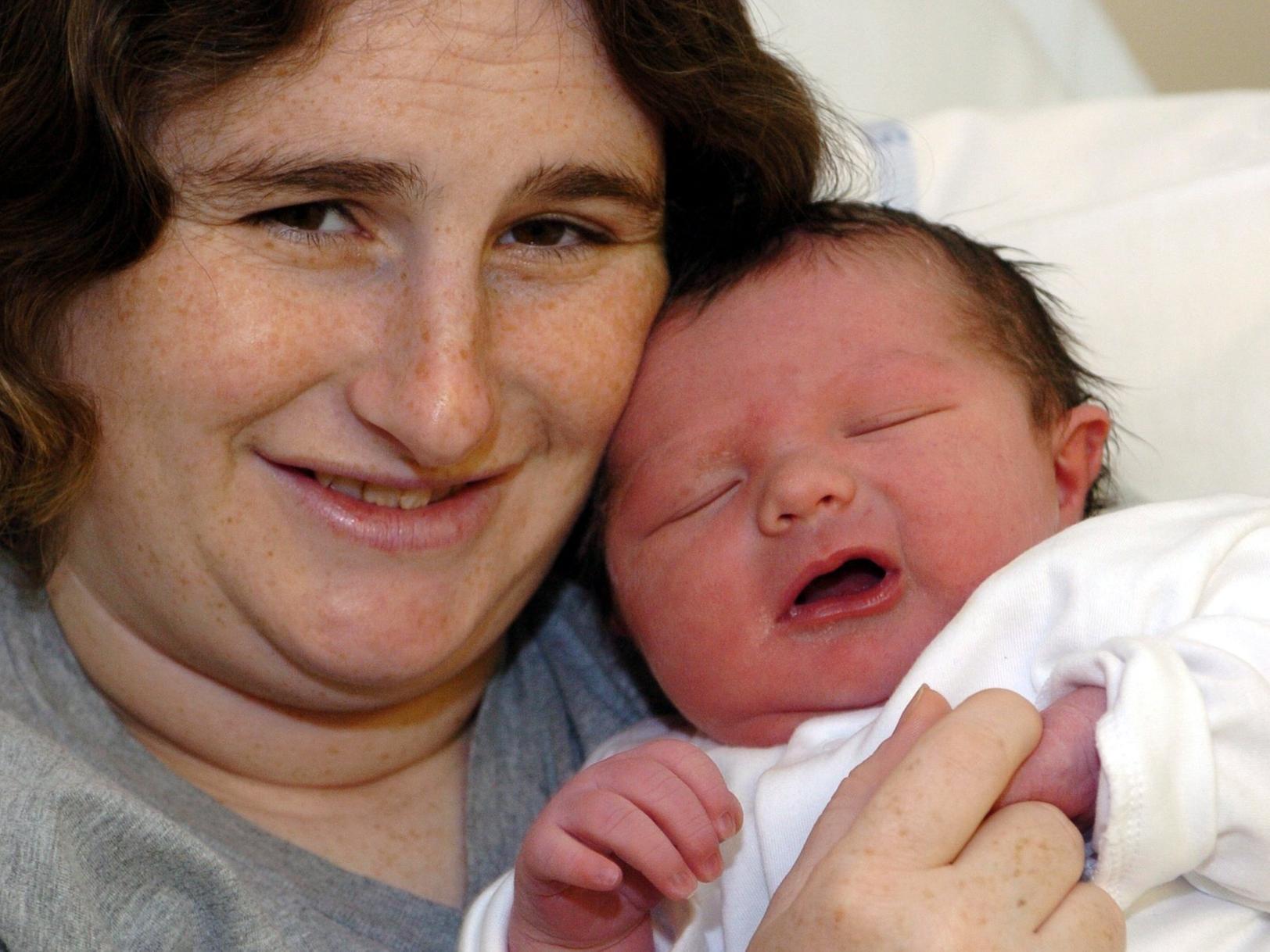 Leanne Oliver from Yeadon with her New Year baby boy born at Leeds General Infirmary.