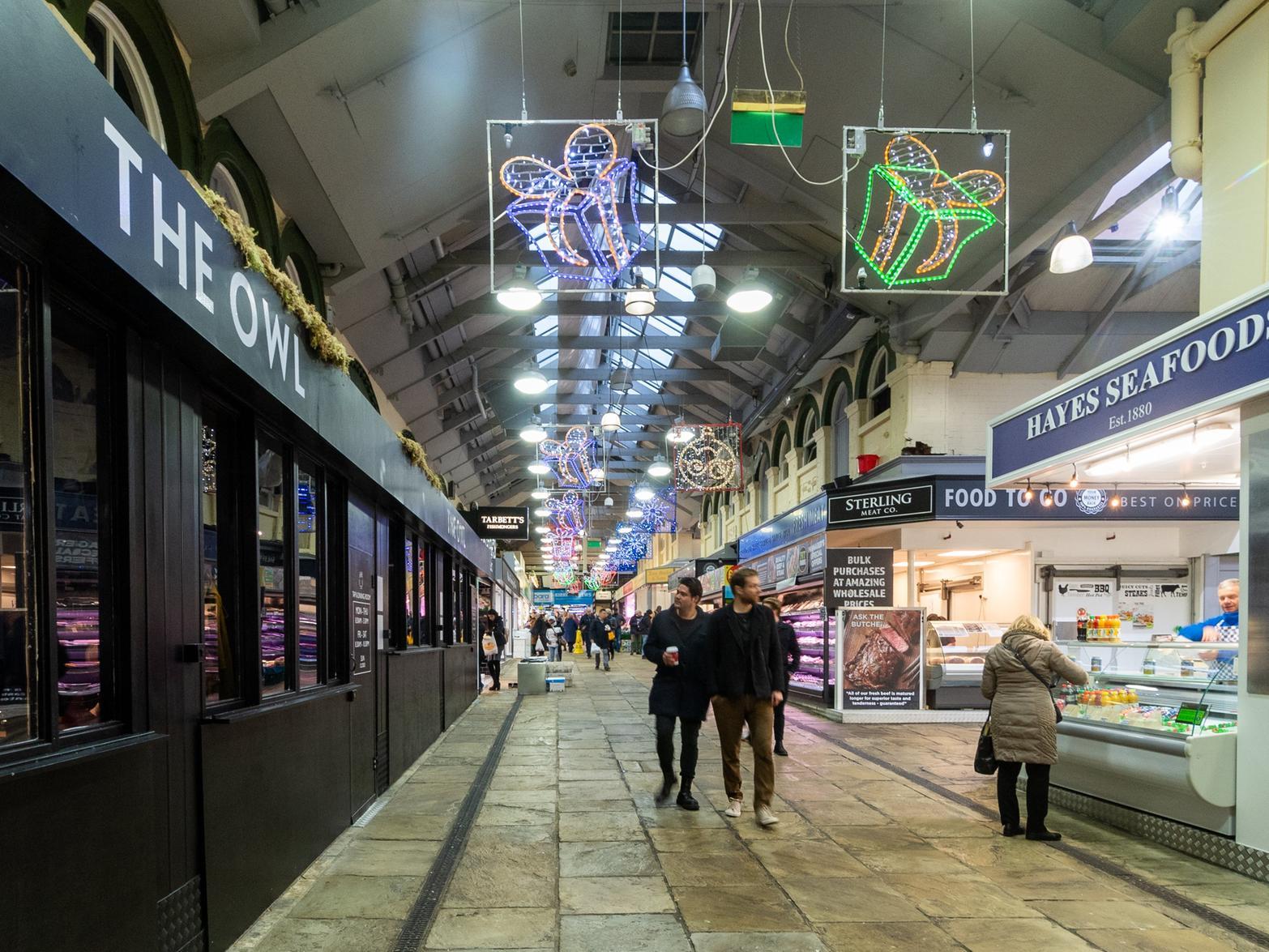 A pub opened inside Kirkgate Market in Leeds for the first time in its 150 year history. Gastro pub The Owl, located on Fish & Game Row, officially opened its doors after months of excitement.