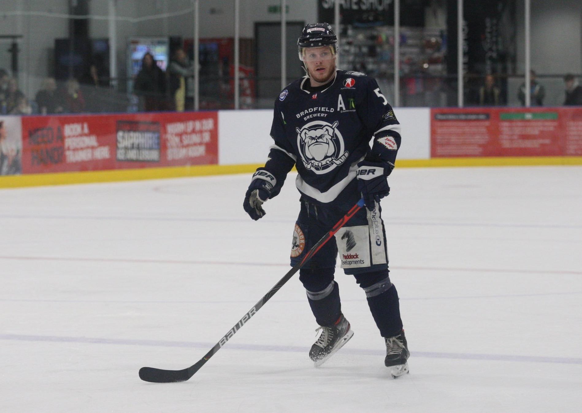 Ashley Calvert, in action for Sheffield Steeldogs before his move to Leeds Chiefs. Picture courtesy of Cerys Molloy.