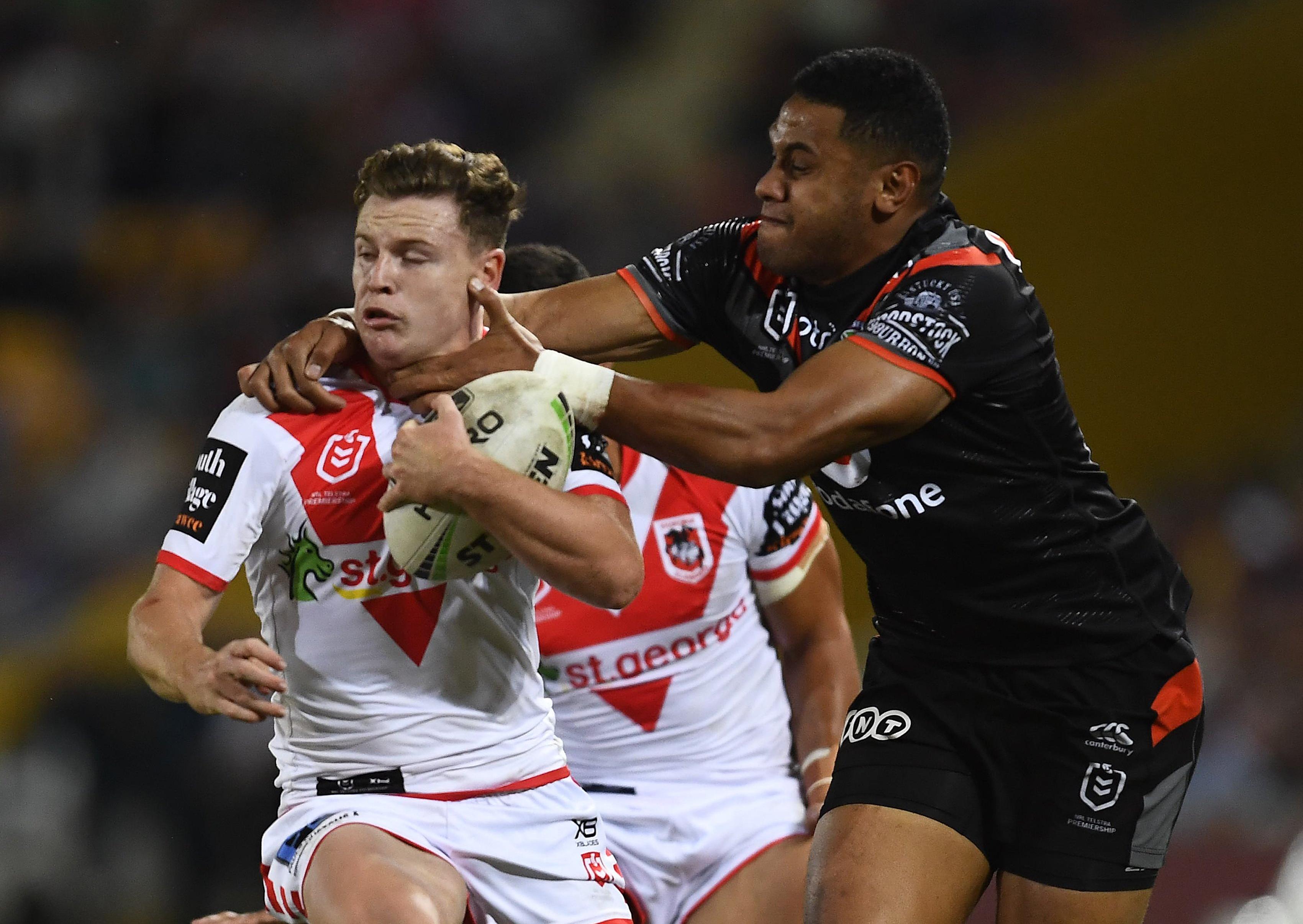 Jai Field in action for St George Illawarra Dragons.