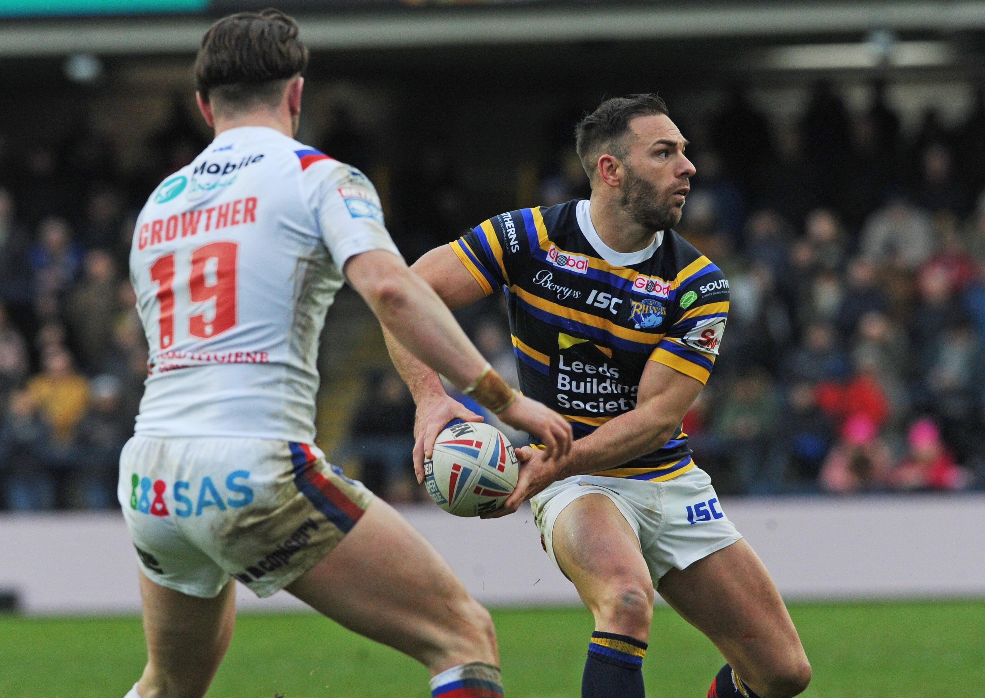 Luke Gale on the attack for Leeds Rhinos.