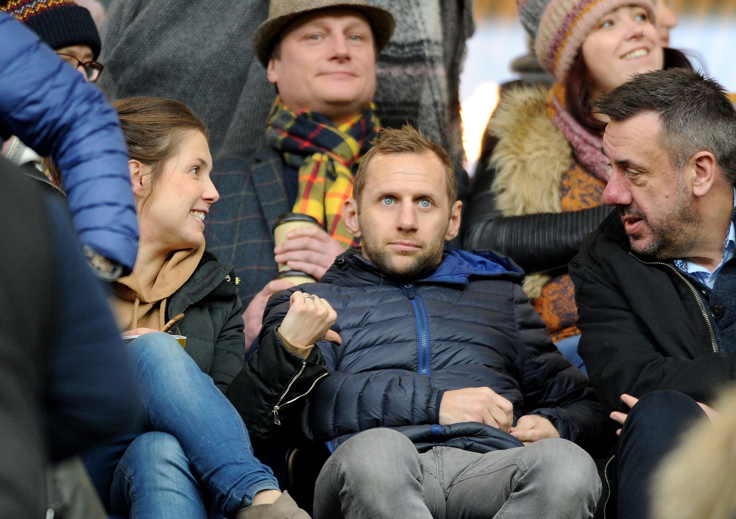 Rob Burrow watches the Wetherby Whaler Festive Challenge.