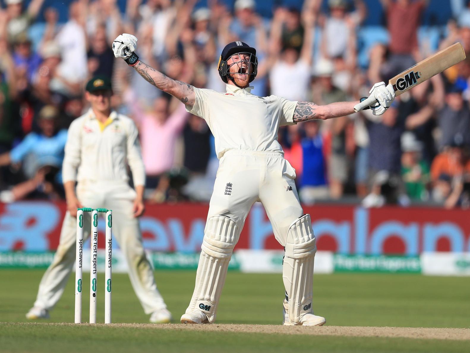 Ben Stokes celebrates winning the Ashes Test match at Headingley.
Photo: Mike Egerton/PA Wire.