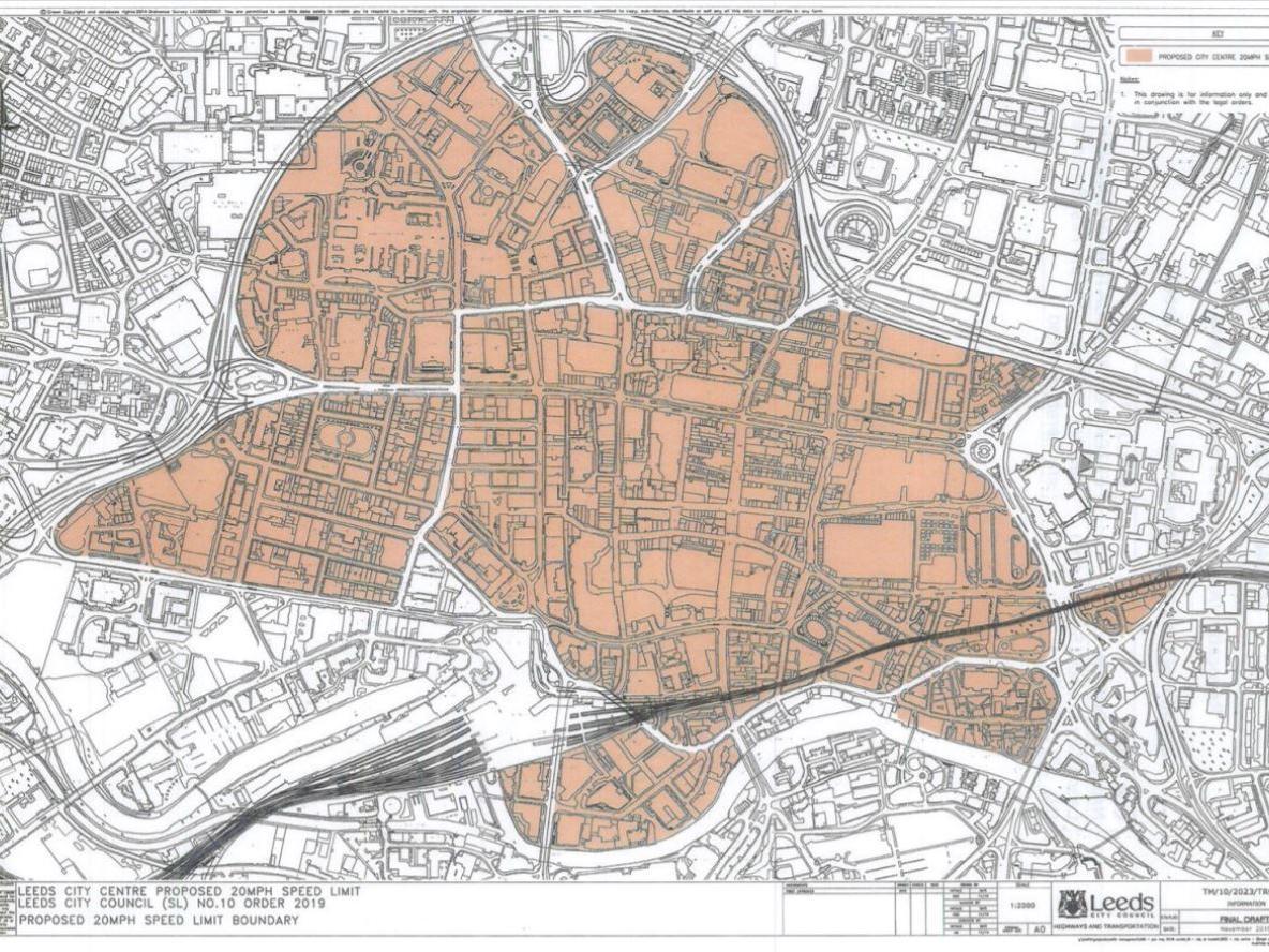 A map showing the extent of the proposed 20mph zone (Image: Leeds City Council).