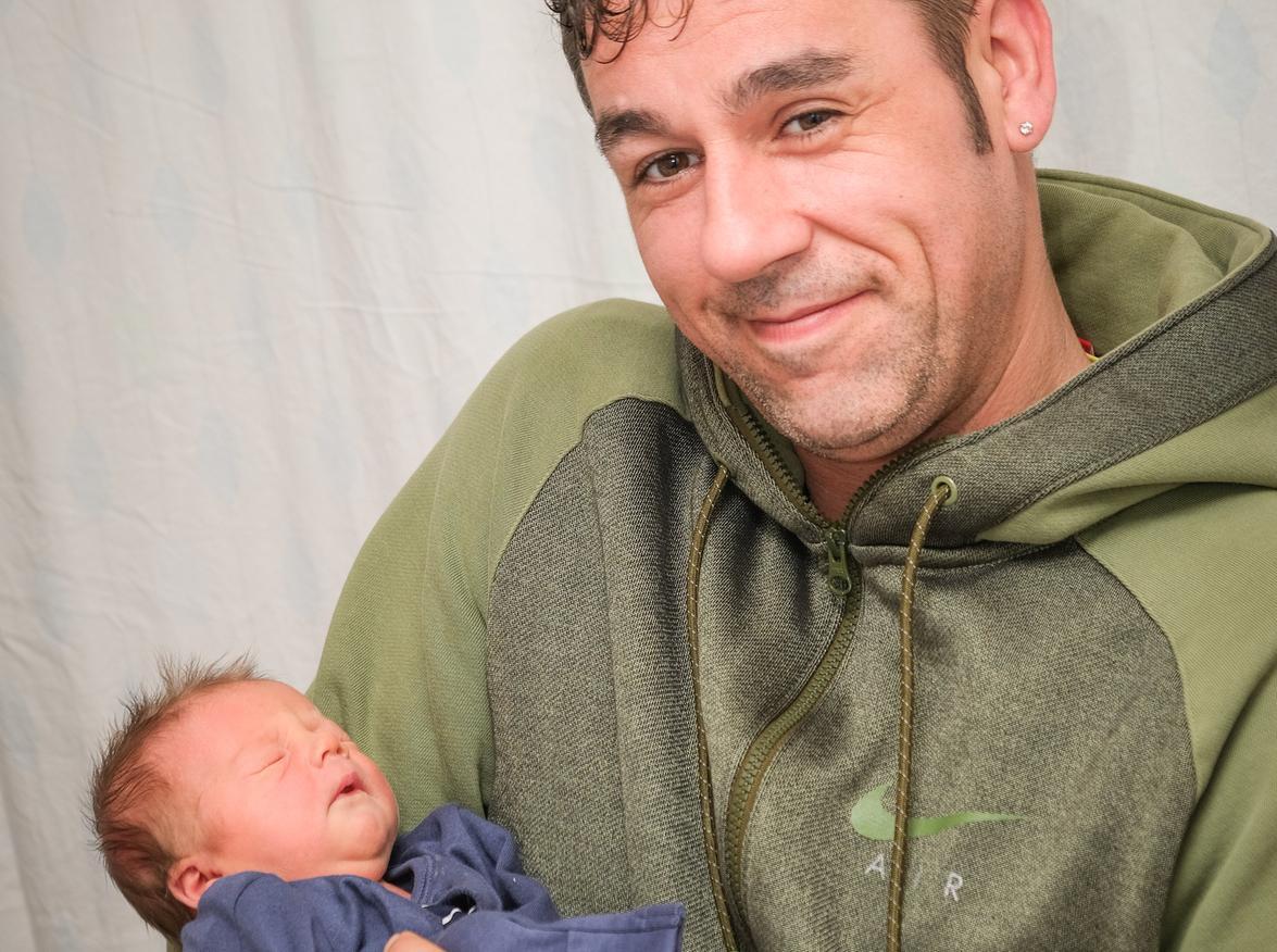 Daniel Yardley with baby Kai, who was born at Royal Preston Hospital on November 13 at 3.30pm, weighing 6lb 4oz.