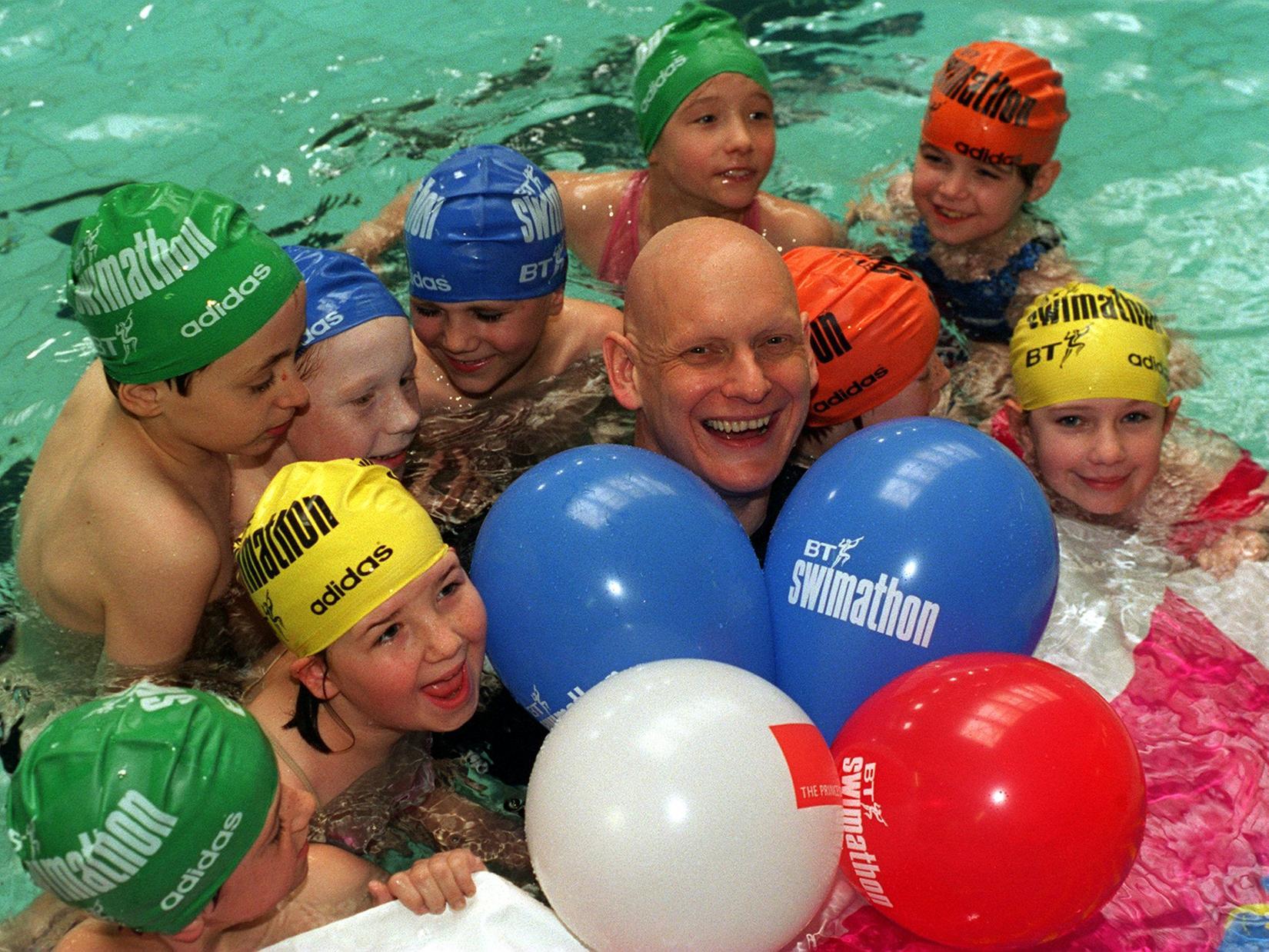 Olympic star Duncan Goodhew made a big splash when he launched the region's BT Swimathon '97 event at Armley Sport and Leisure Centre,