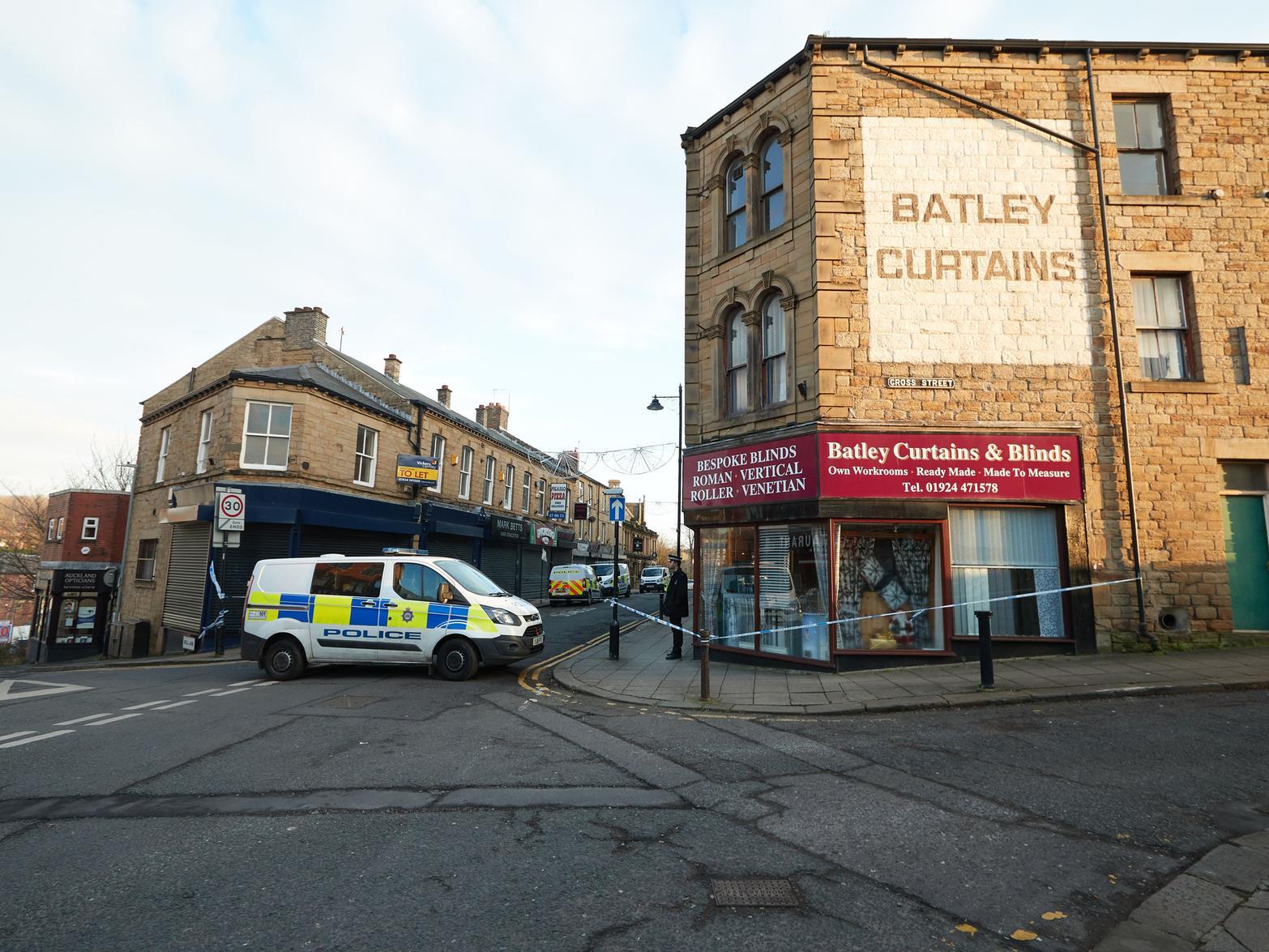 Commercial Street taped off in Batley