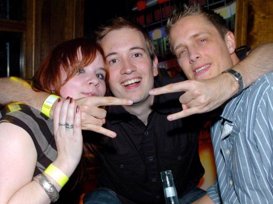 Jen, Stephen and Tom enjoying a night out in 2008.
