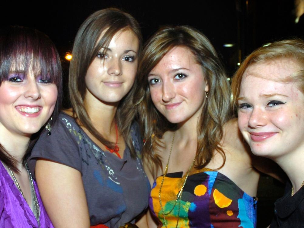 Gemma, Jess, Lauren and Fay in town.