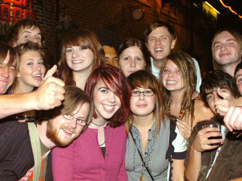 The 'WUG' celebrating outside Mex in 2008.