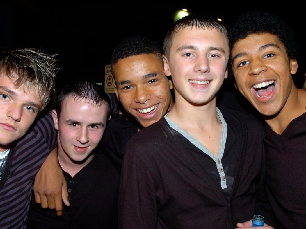 Sam, Deonn, Ryan, Stu and Sparkesy outside Passion in 2008.
