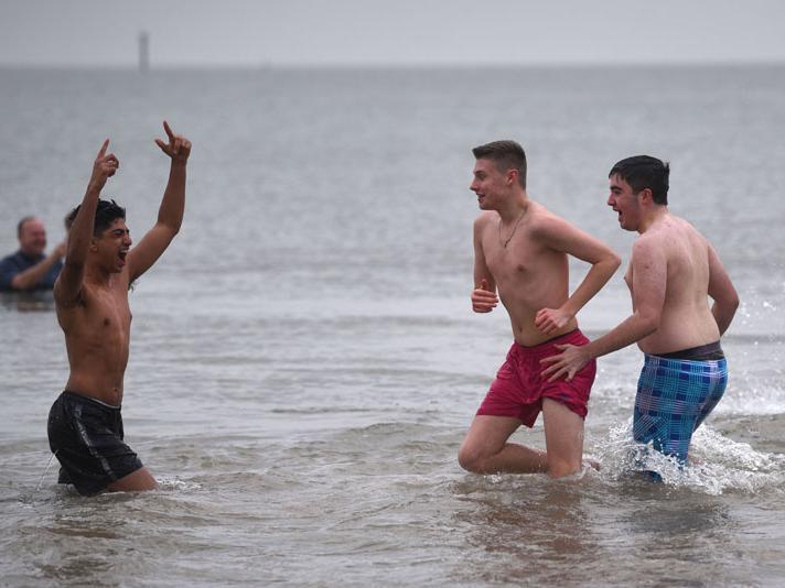 New Year's Day dip in Fleetwood