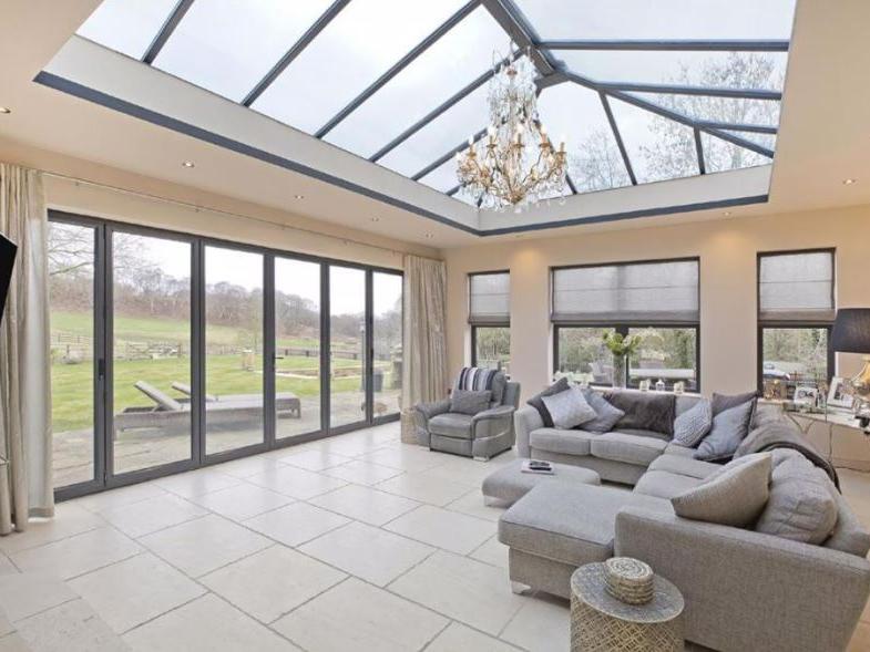 The Old Barn has recently undergone significant internal improvement and extension, with this elegantly furnished garden room being one of the stand out features of the property.