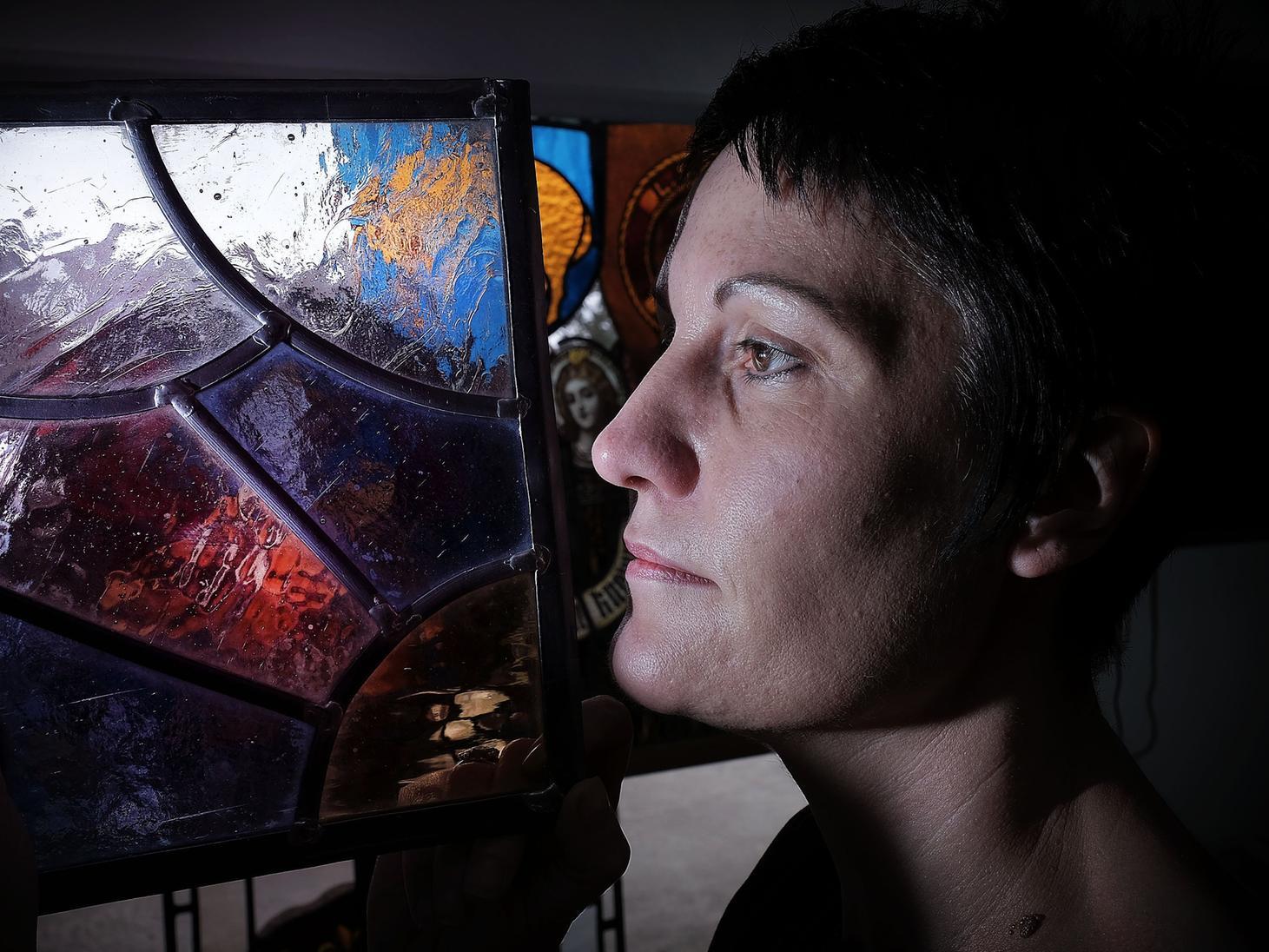 Artist Emma Green at Scarborough Stained Glass Centre. Photo: Richard Ponter