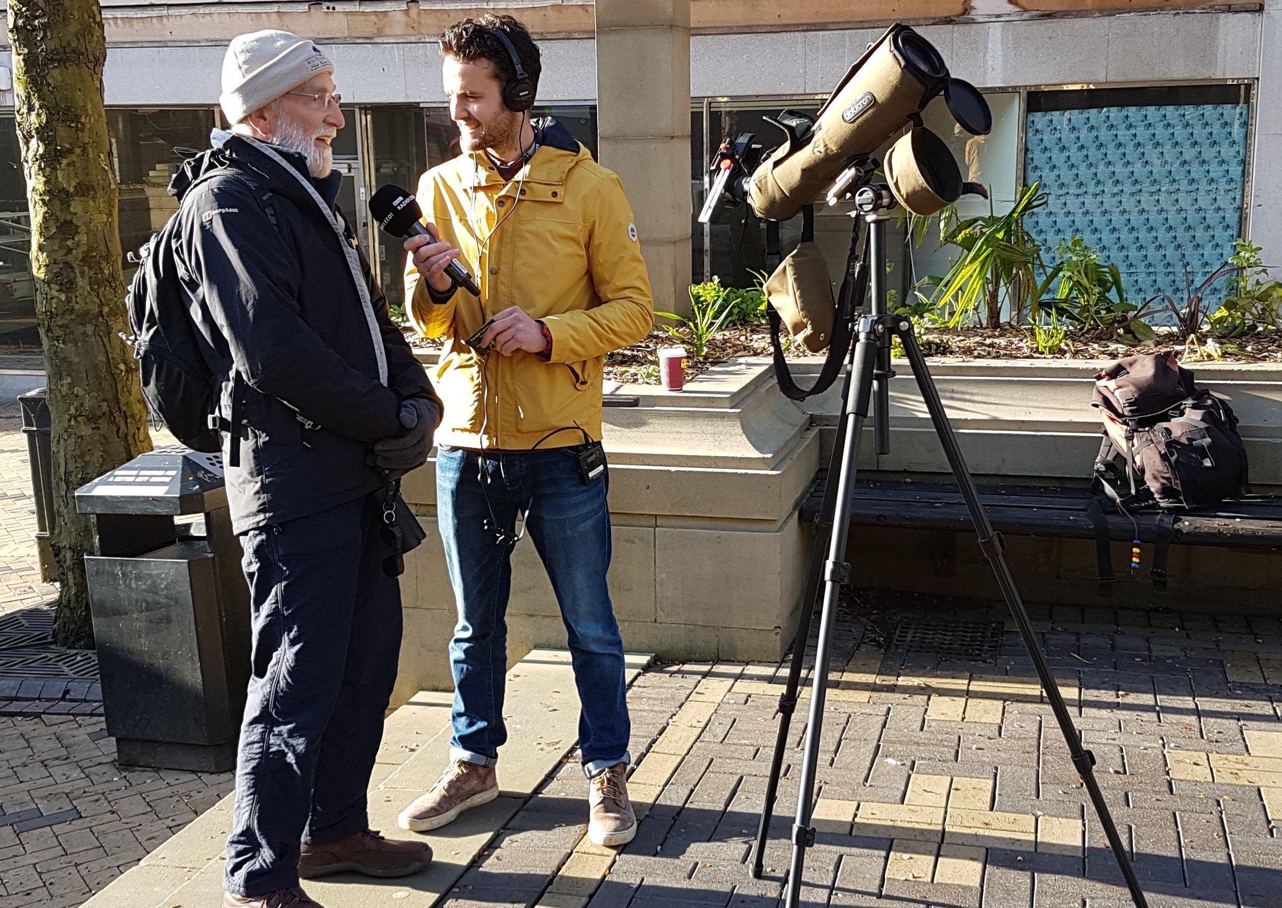 LIVE: Johnny I’Anson, of BBC Radio Leeds, quizzes peregrine project chairman Colin Booker.