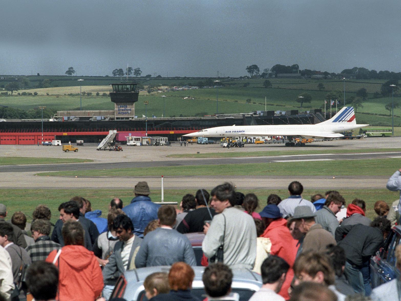 Air France Concorde touches down at Leeds Bradford Airport. Were you among the crowds?