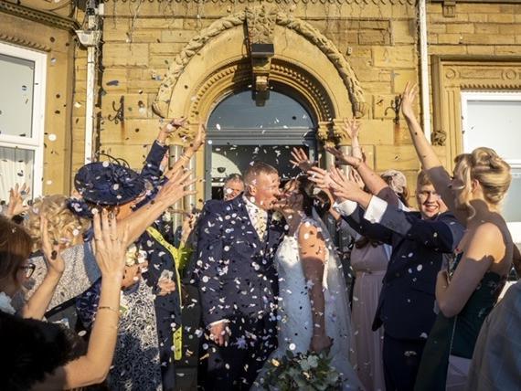 A confetti shot after the ceremony