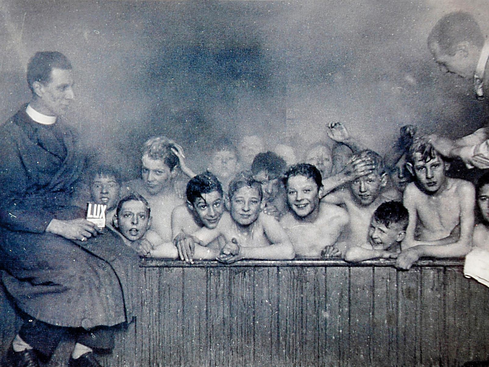 'The Big Bath' at Market District Boy's Club in east Leeds, which provided a weekly bath for lads from the Quarry Hill area who had no mod cons.