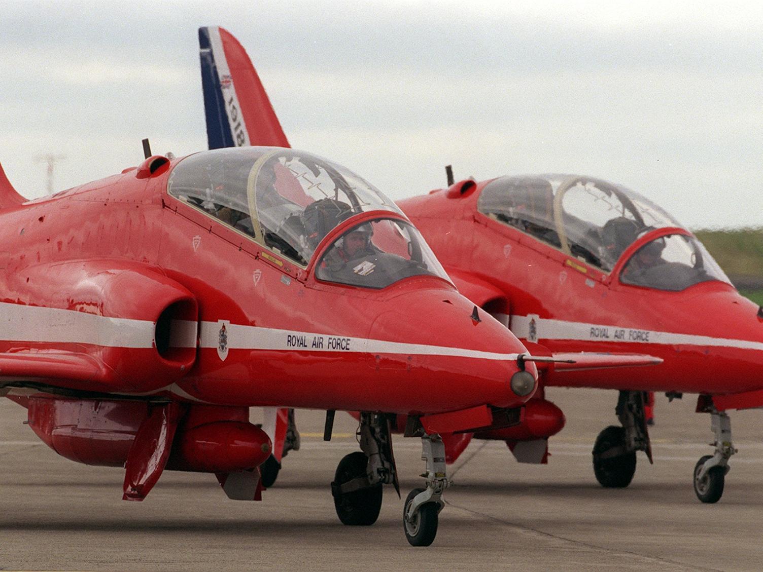 The Red Arrows at Leeds Bradford Airport.