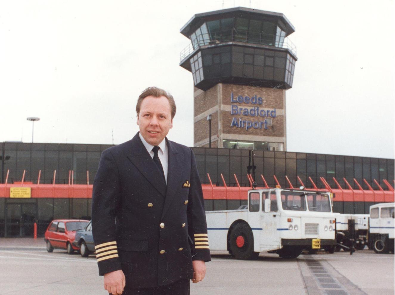 Pilot Peter Clapham pictured on the apron as he prepares for the launch of new airline Yorkshire European Airways.