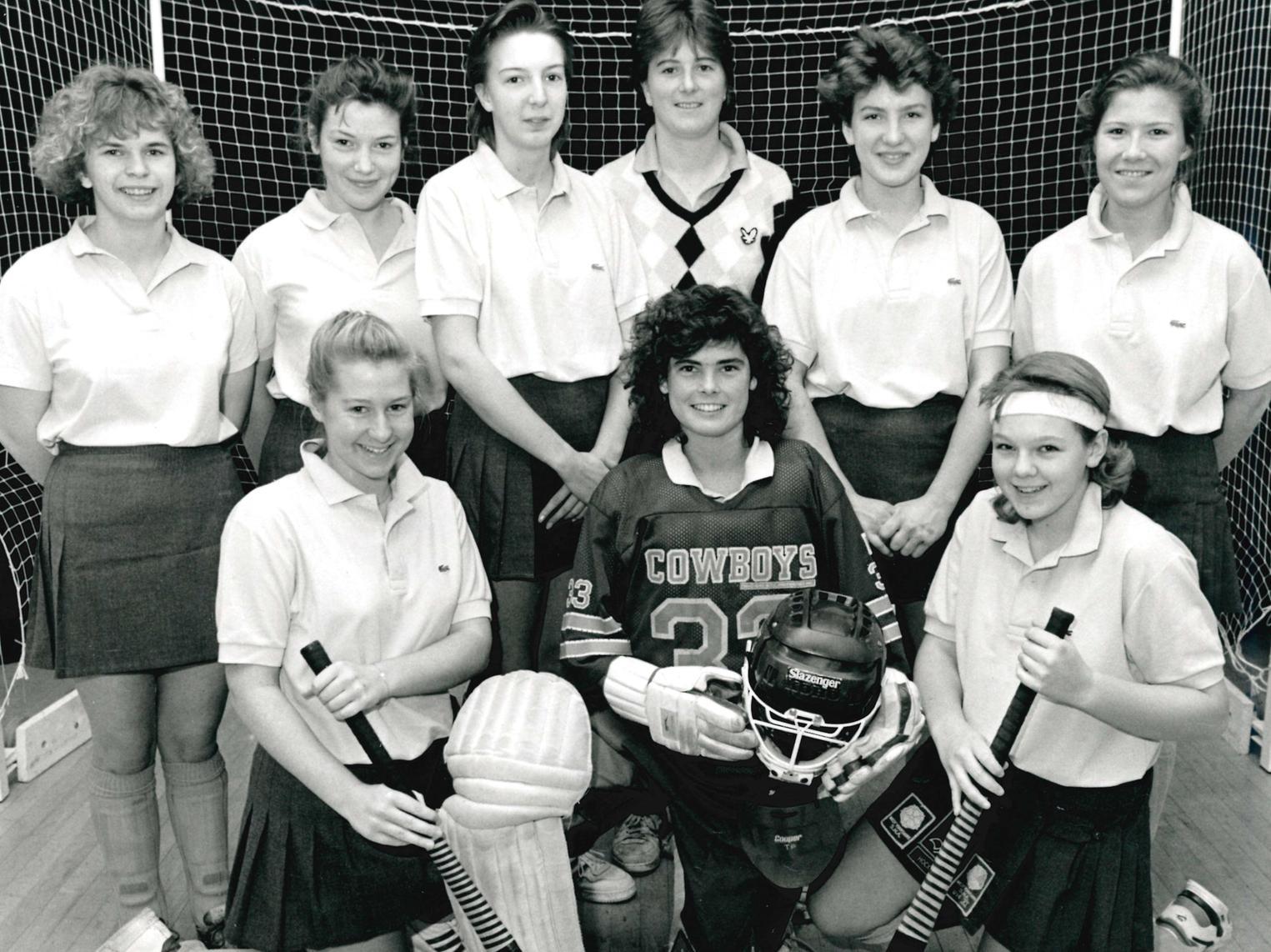 Wakefield Girls High School. The indoor hockey team. Published in the Wakefield Express 27.1.1989.