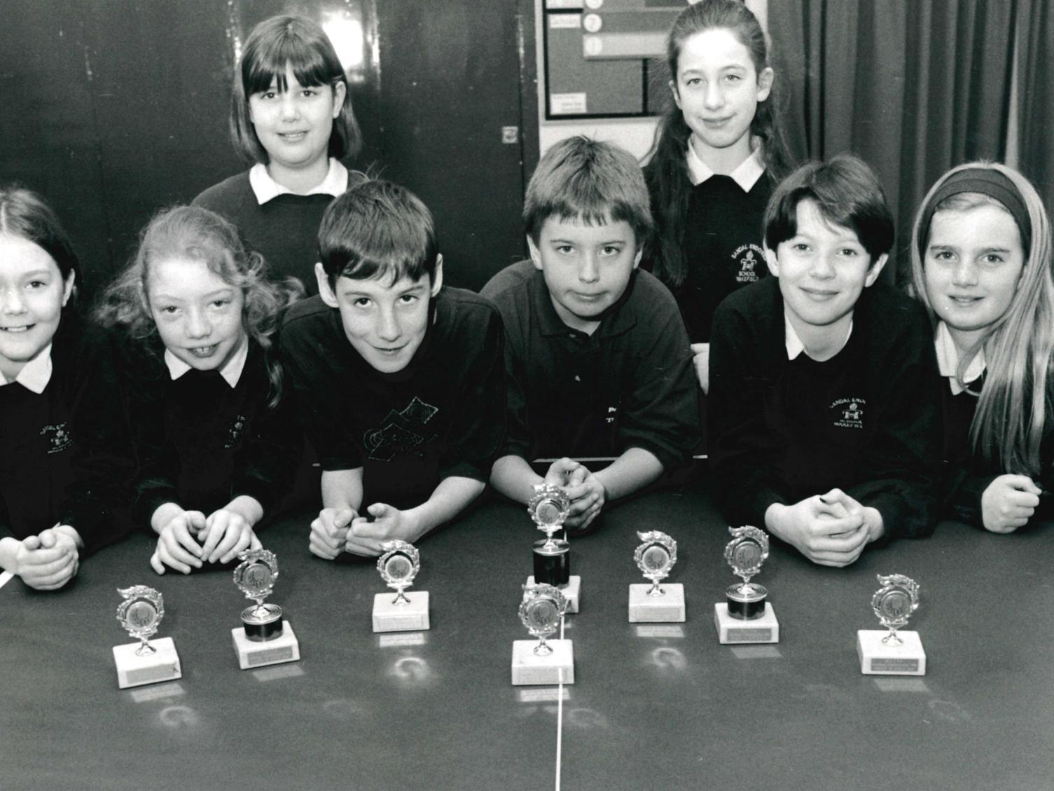 Sandal Endowed Middle School. Table tennis champions. Published in the Wakefield Express 4.3.1994.