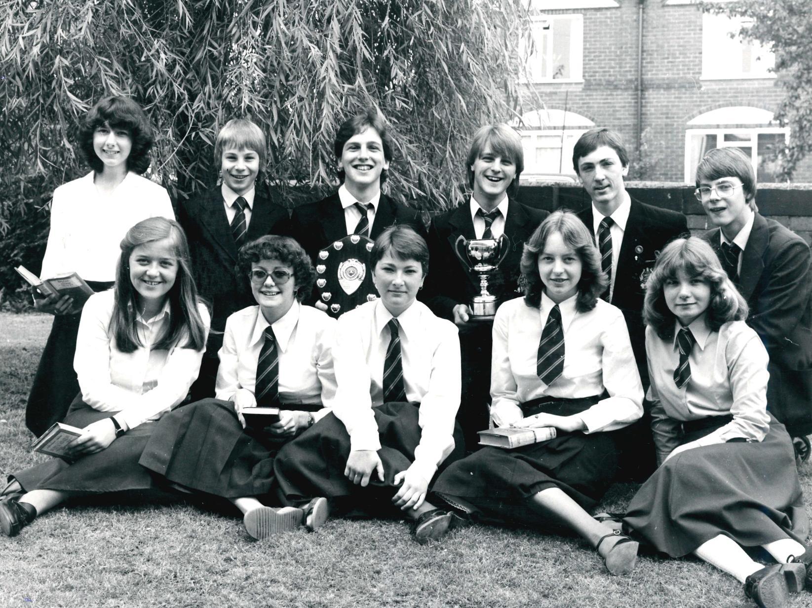 Freeston High School. Some of the prize winners at Speech Day. Published in the Wakefield Express 25.7.1980.