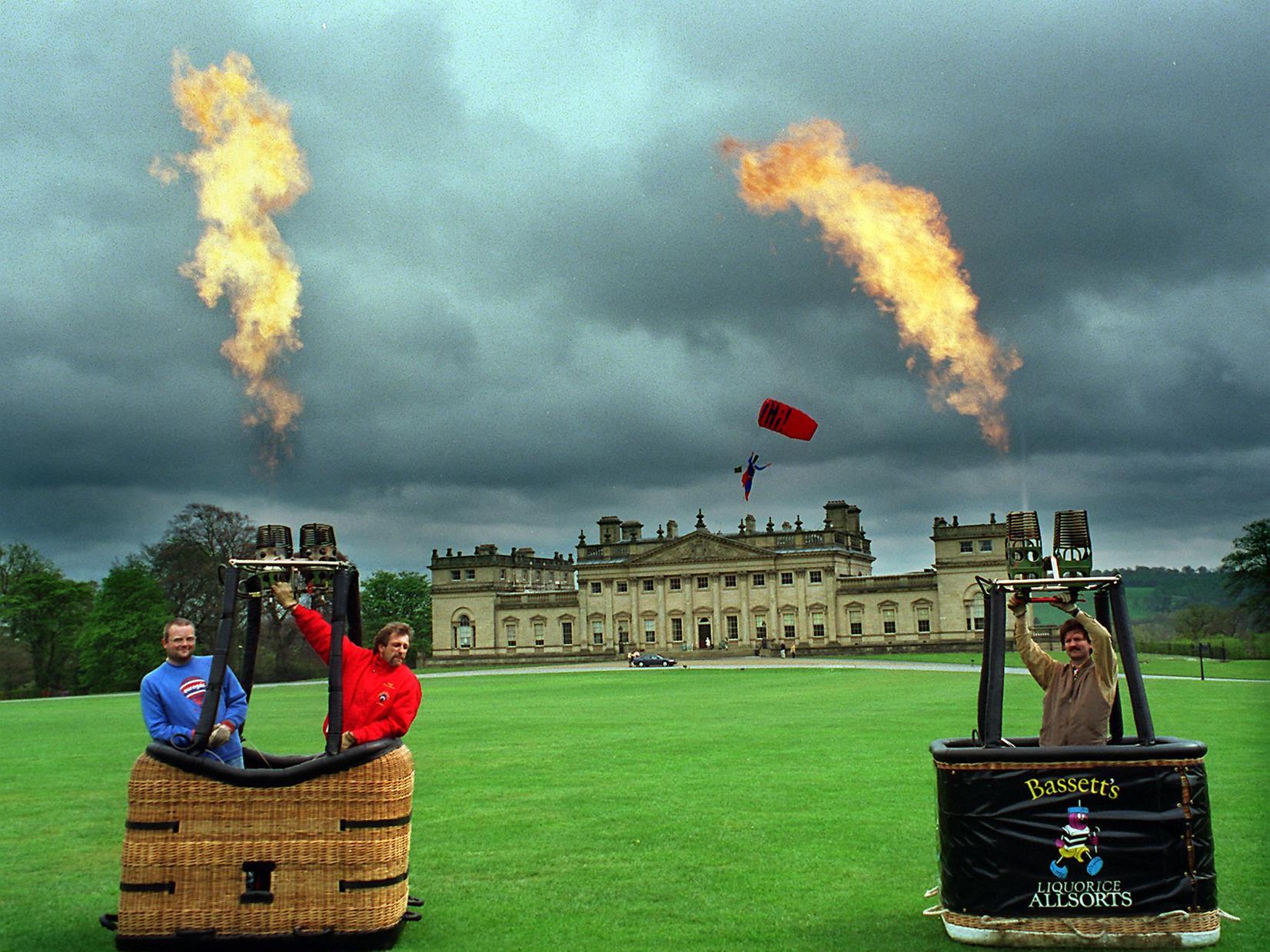 They were testing the burners ahead of a Balloons and Kites Festival at Harewood House in April 1997.