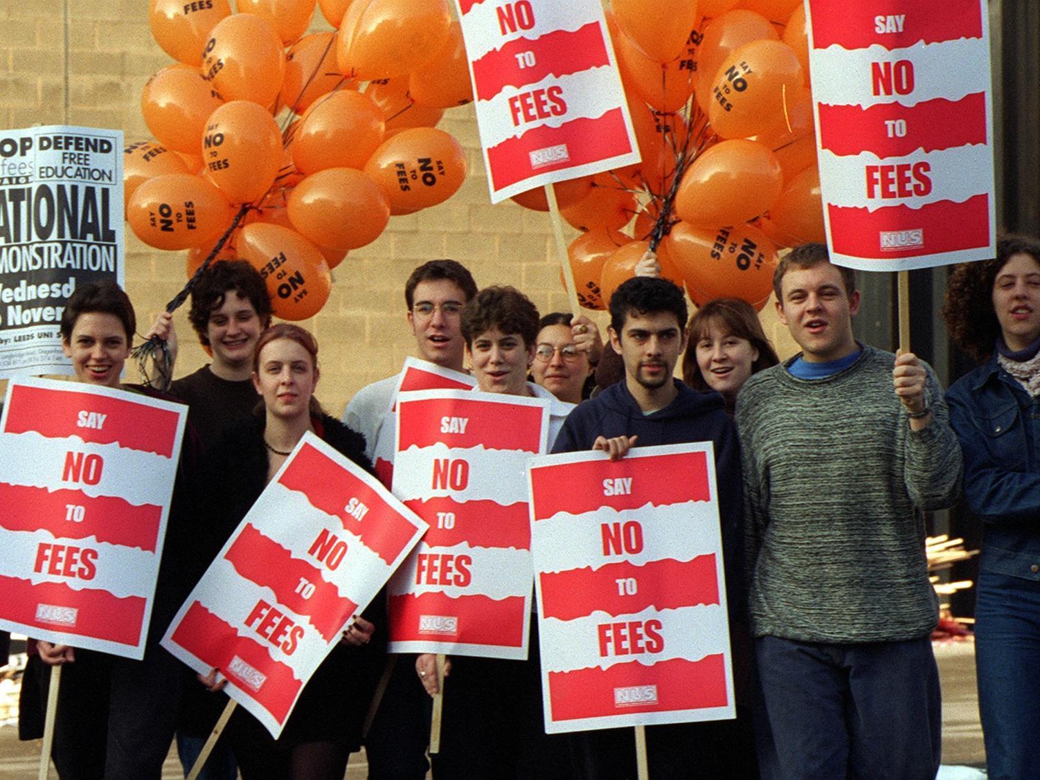University of Leeds Leeds students marched in protest against fees in November 1997.