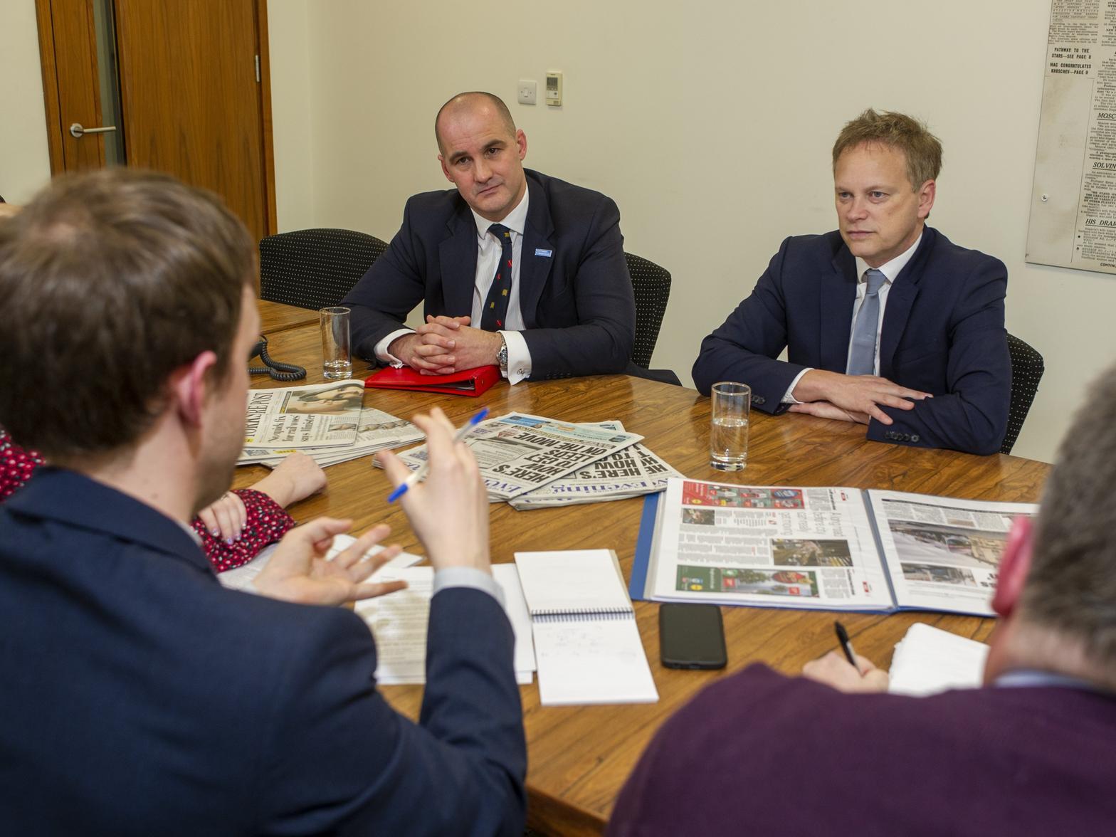 Transport Secretary Grant Shapps was shown multiple copies of the Yorkshire Evening Post, featuring stories about the city's transport crisis.