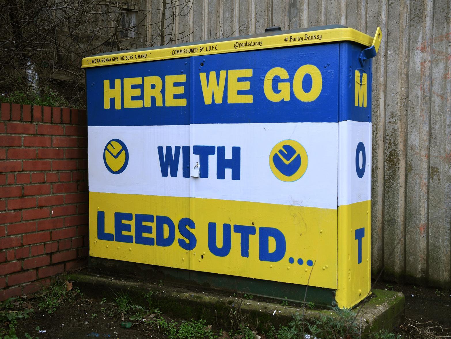 'HERE WE GO WITH LEEDS UNITED' can also be spotted on Lowfields Road.