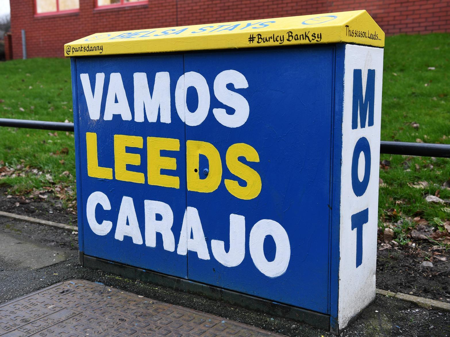 'VAMOS LEEDS CARAJO' can be seen on the south side of Elland Road