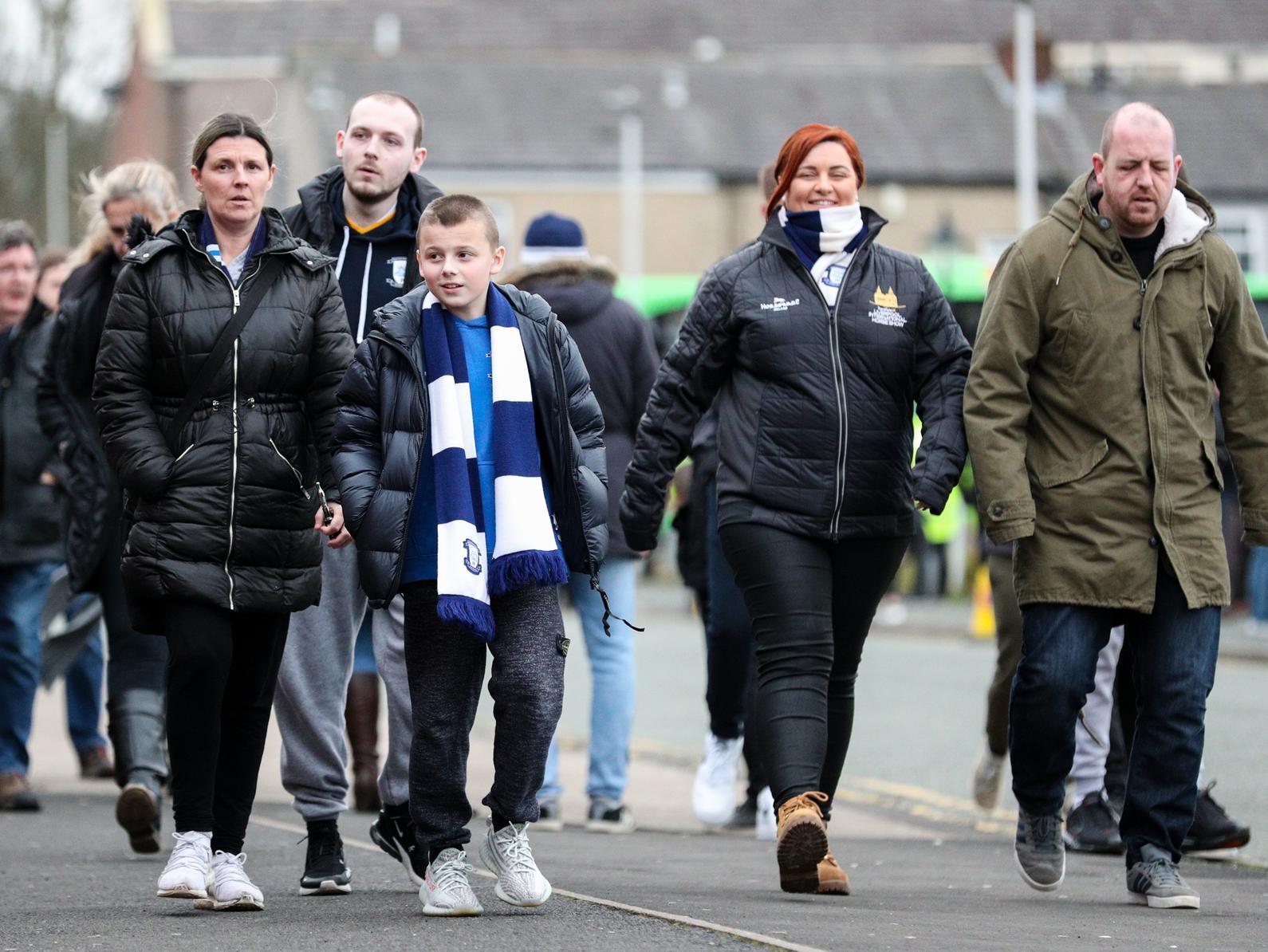 Preston supporters outside the ground before the derby clash