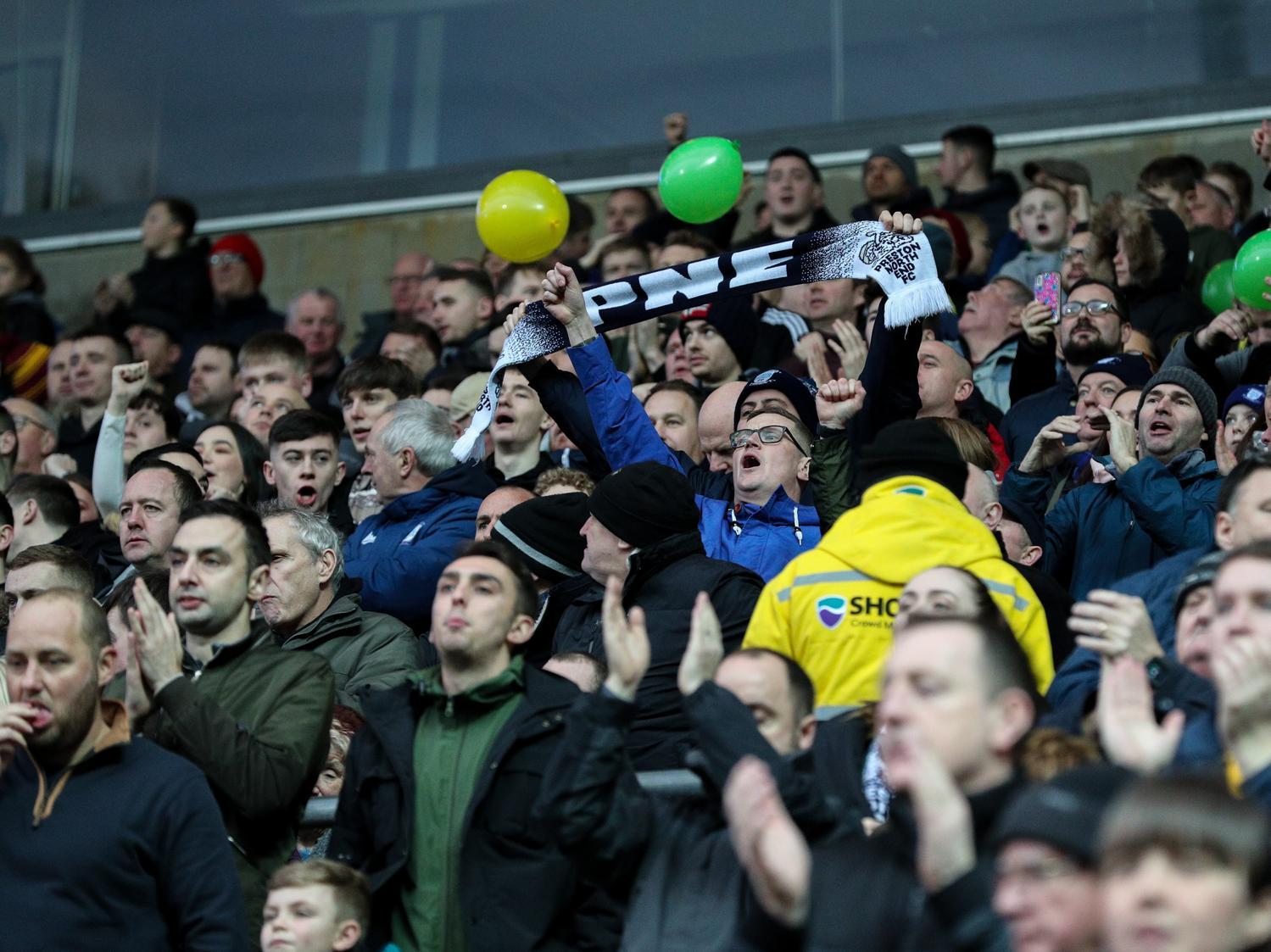 PNE fans showing their support at Ewood Park