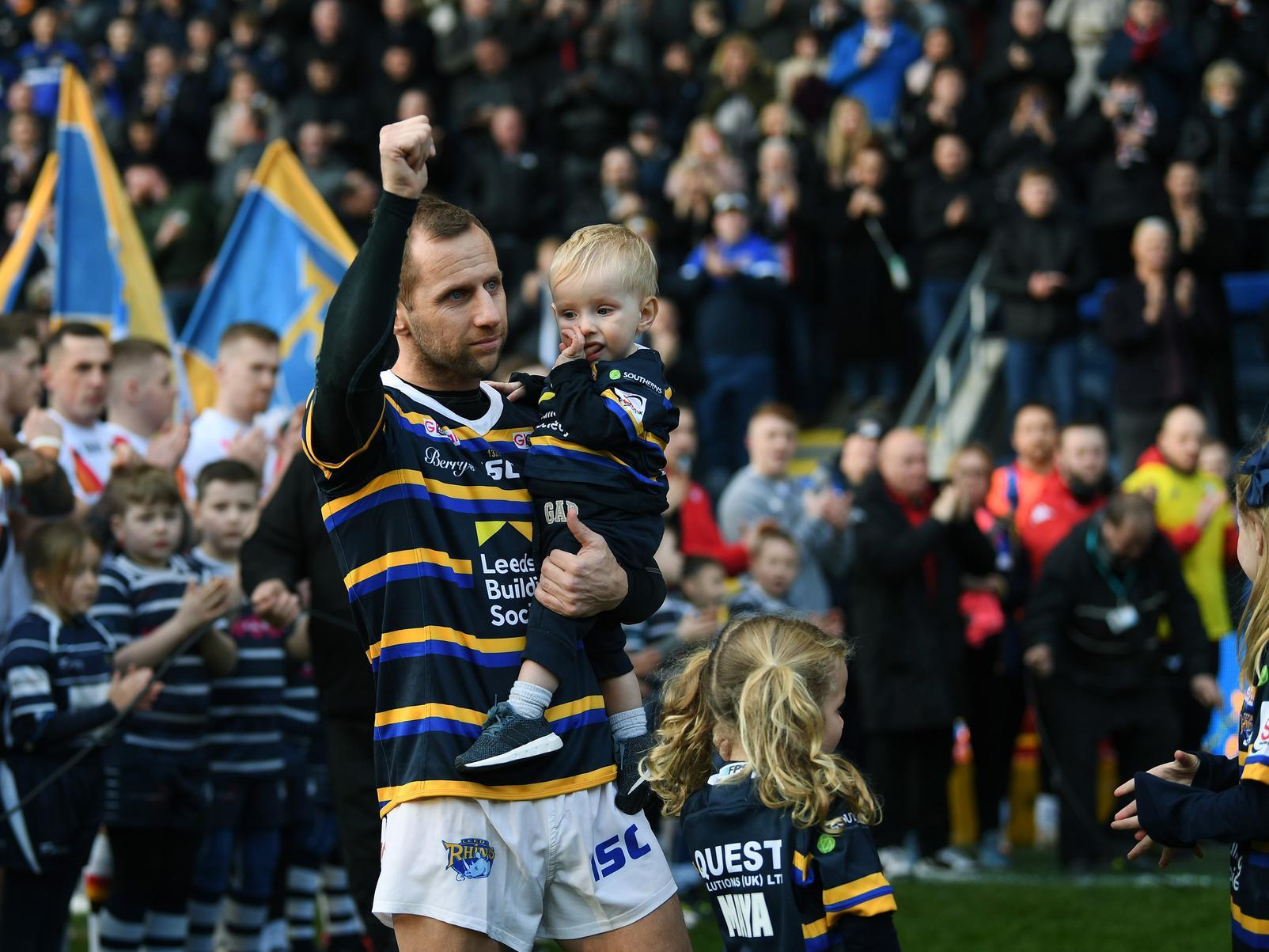 There were huge cheers from the crowd as Burrow joined the game. Rhinos 34 - Bradford Bulls 10.