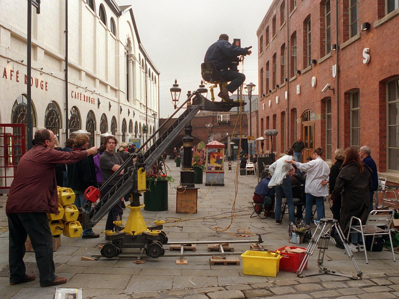 We step outside for this photo on Assembly Street at the rear of the Corn Exchange, which was transformed as Emmerdale filmed some scenes.