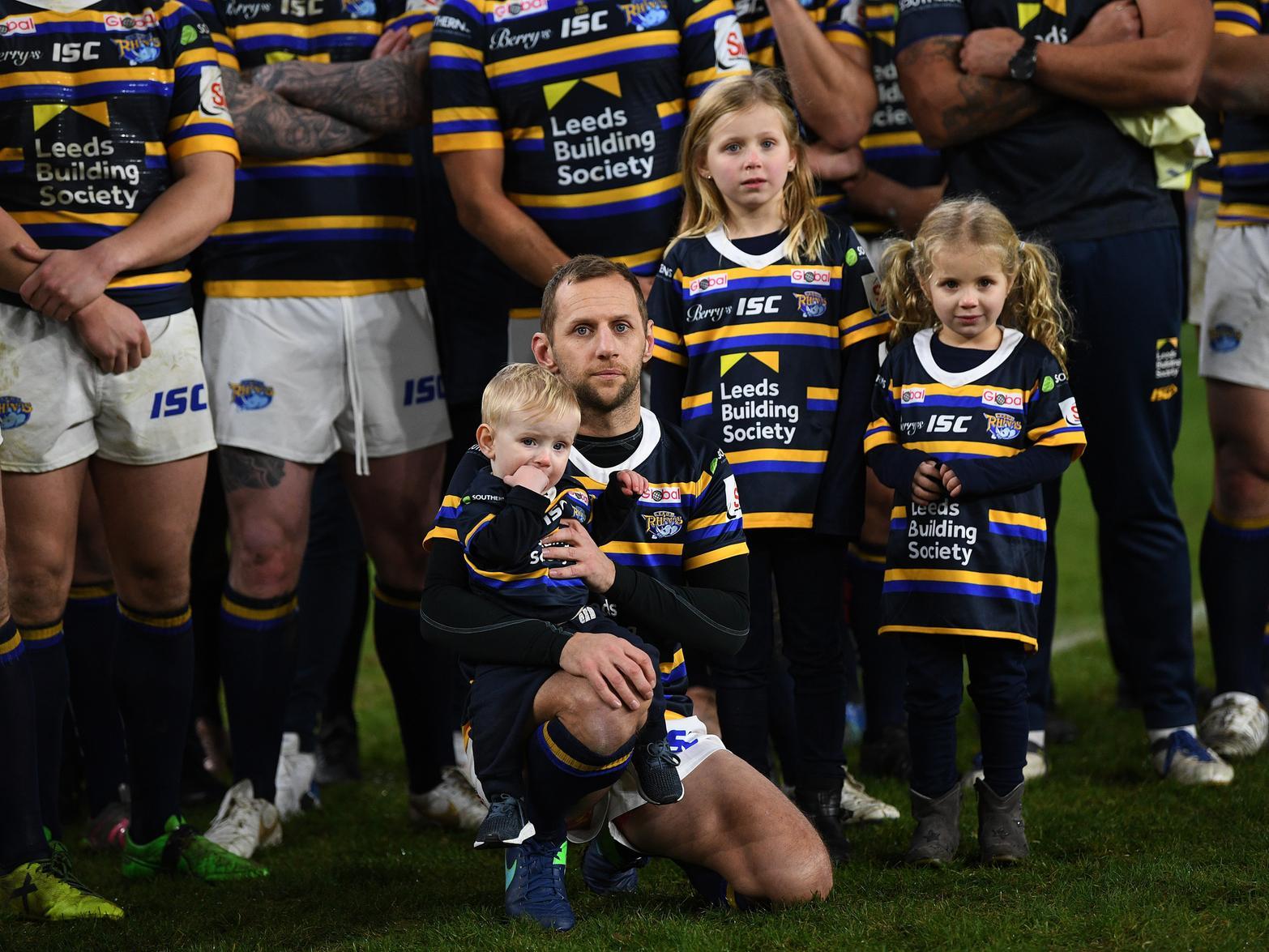 Rob Burrow and his young children.