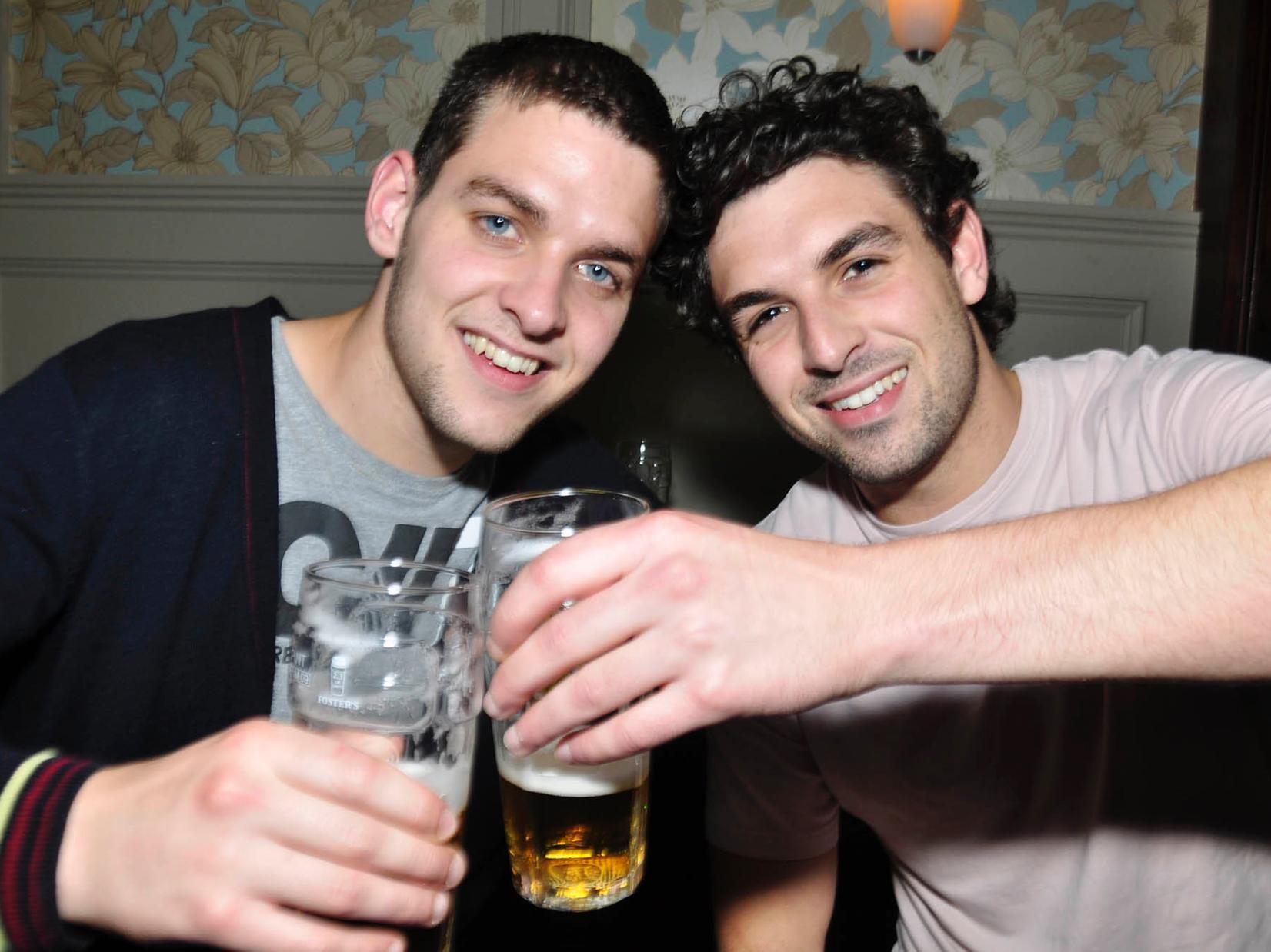 James and Nick toast their night away in Bar 2b.