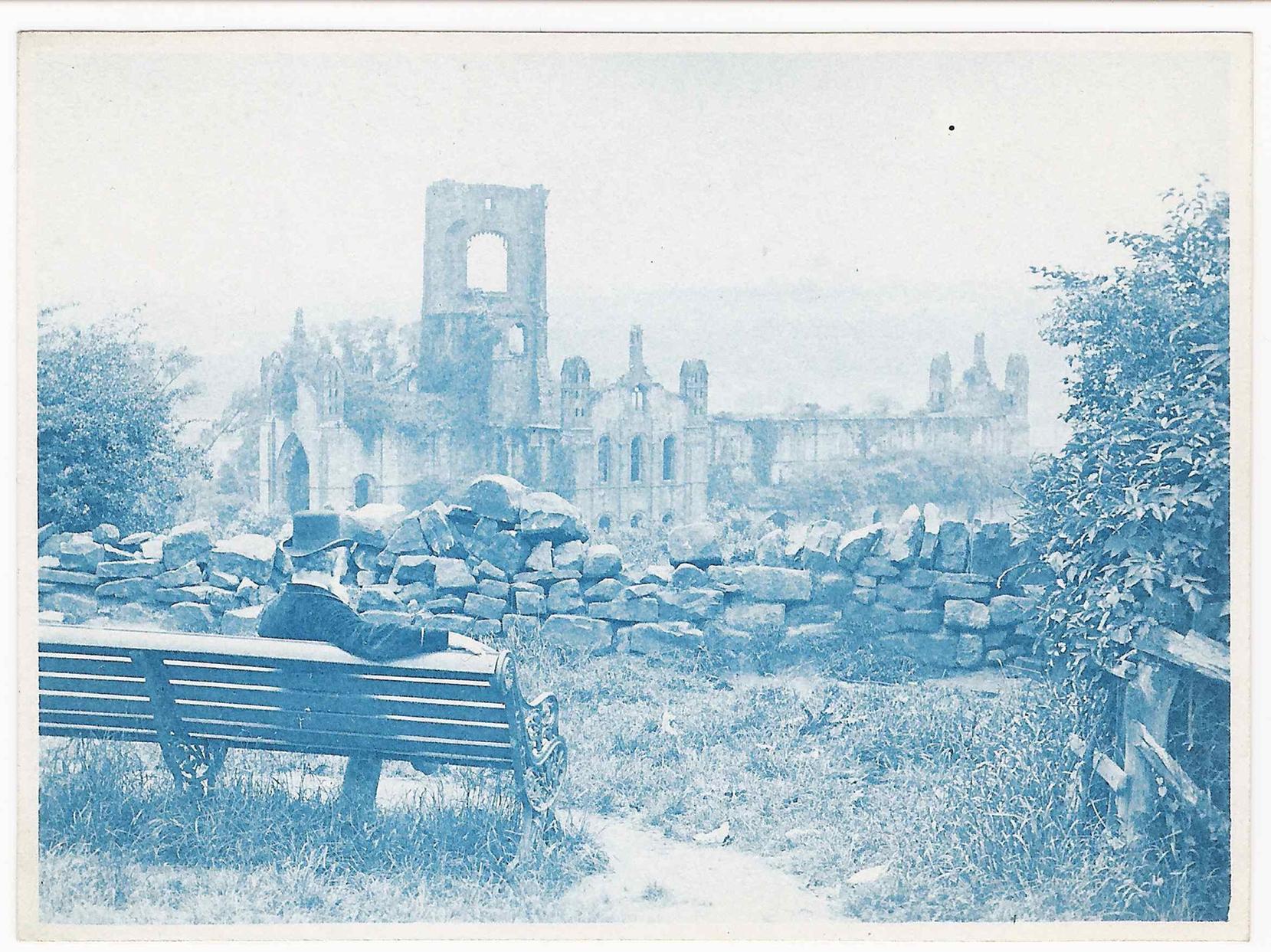 The photo taken by Leeds-born astronomer and engineer Washington Teasdale in the grounds of Kirkstall Abbey in 1883  - believed to be one of the world's first selfies.