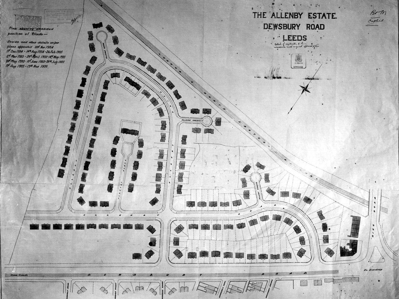 A council plan for the Allenby estate which was going to be built off Dewsbury Road in Beeston.