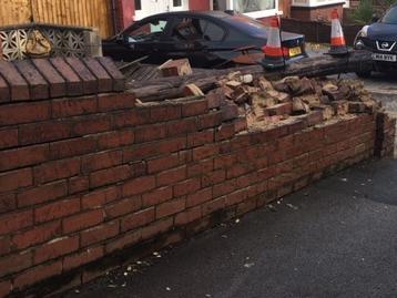 Some residents have reported having their garden walls knocked down on two or three separate occasions. This picture shows damage caused in 2018/19.