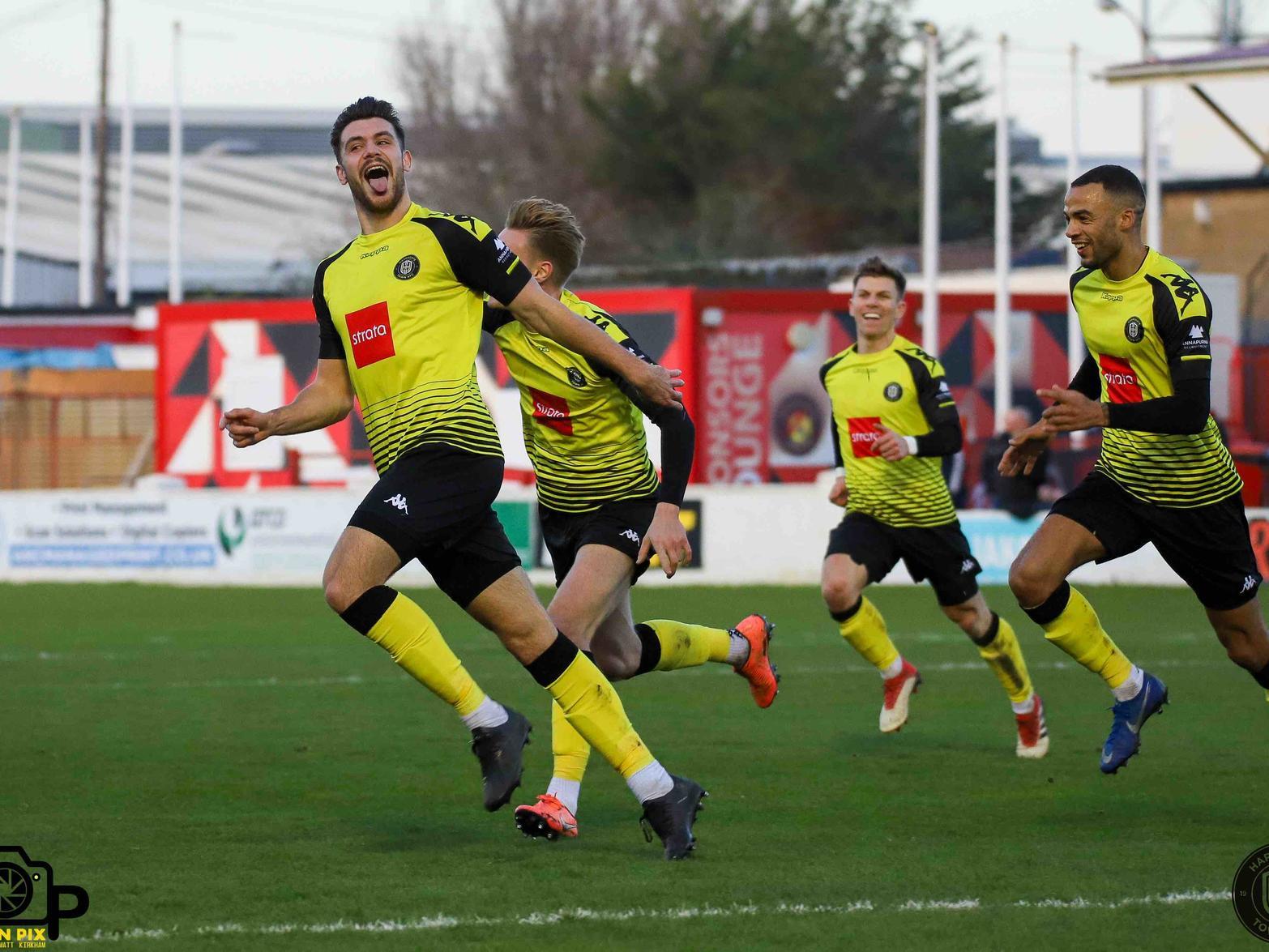 Connor Hall scored a stunning goal to set Harrogate on their way to three points at Ebbsfleet United.