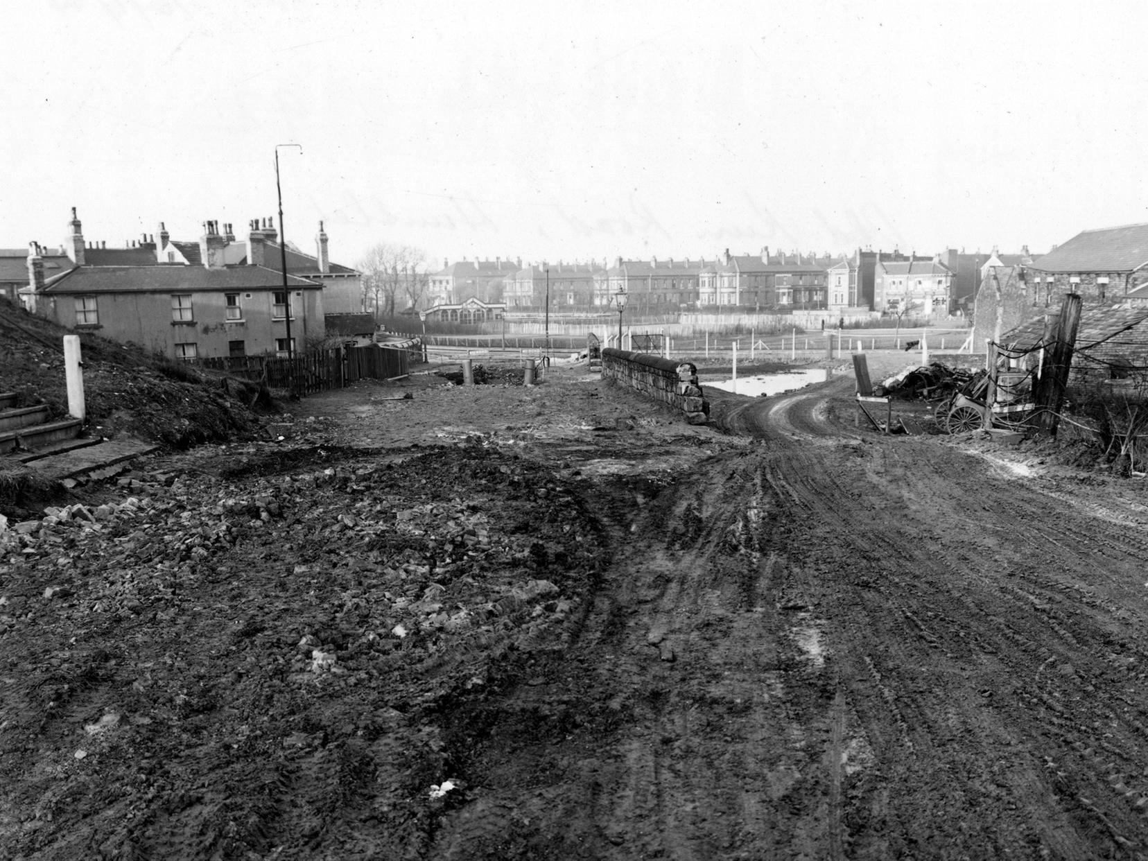 Old Run Road in Hunslet looking north towards Moor Road. Engine farm is to the left of the photograph.