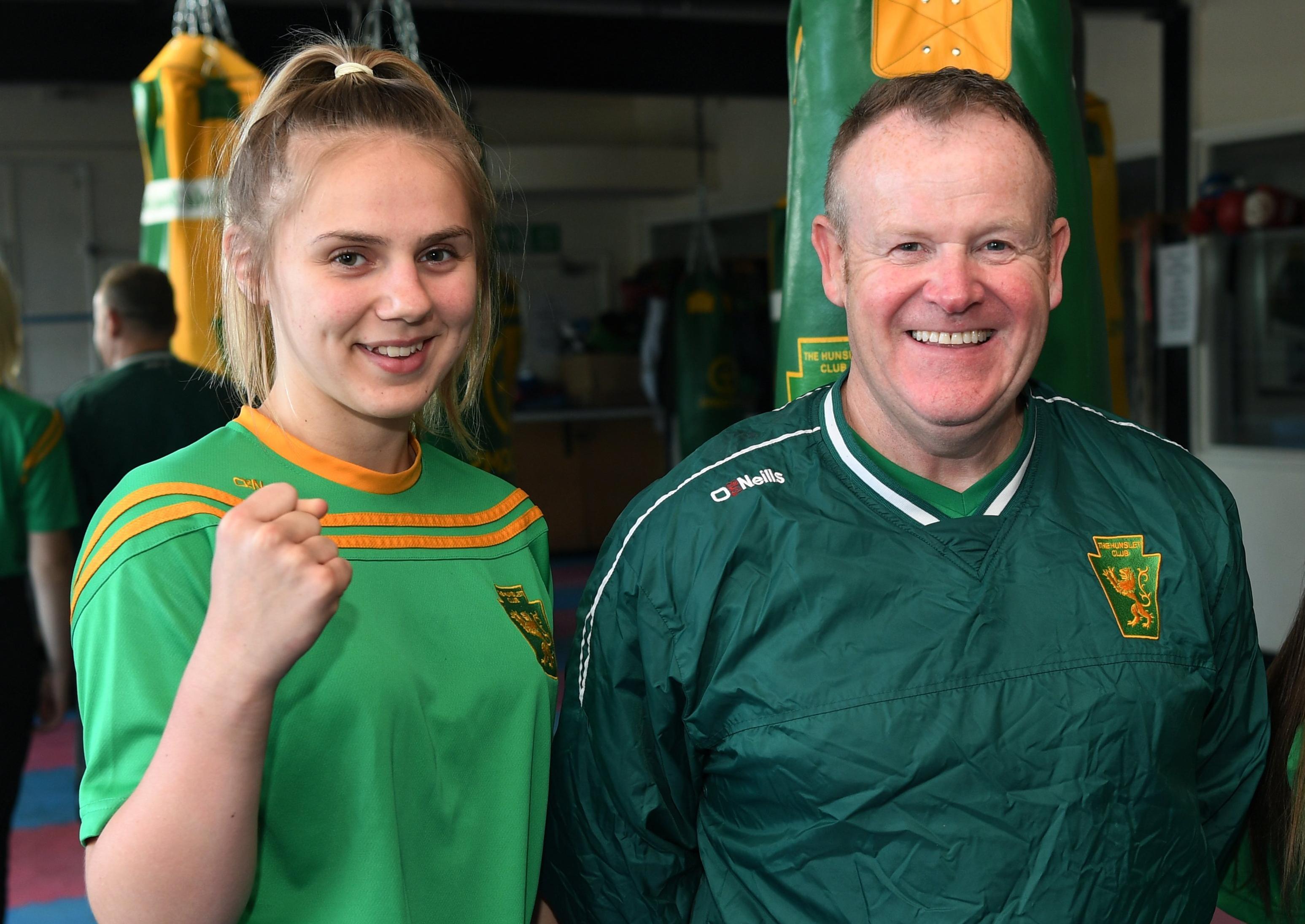 Abby Briggs and trainer Dennis Robbins.