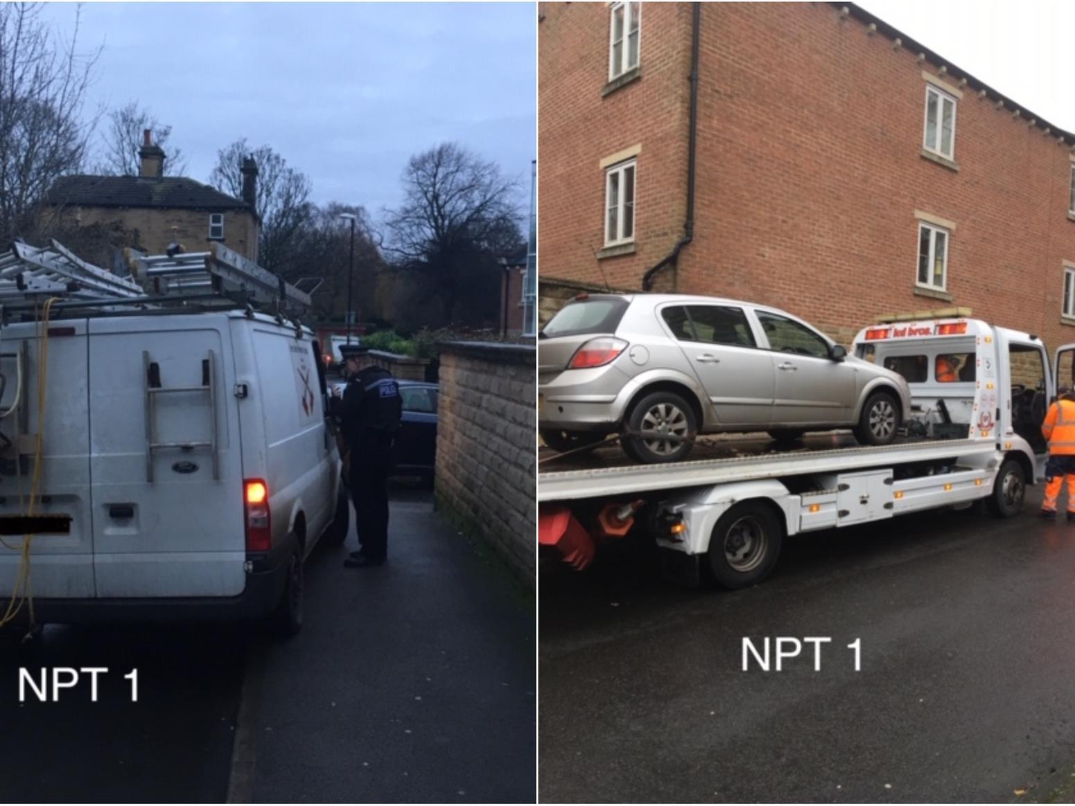 Police have seized cars and issued tickets to to drivers who drove the wrong way down one-way roads in Armley. Photos provided by West Yorkshire Police.