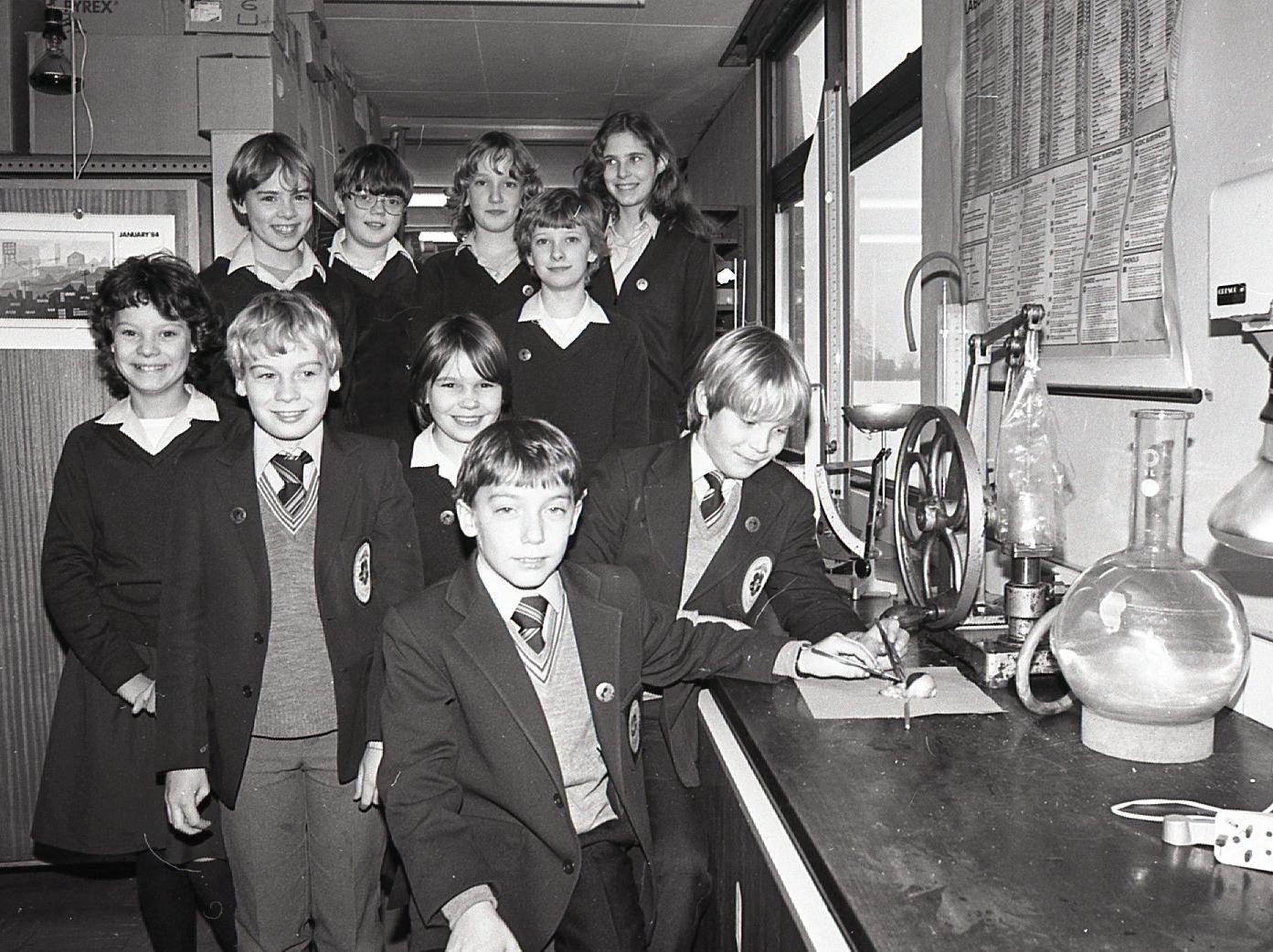 These young Einsteins proved their genius in a nationwide science scheme. The children from Walton-le-Dale High School, near Preston, gave up their dinner time breaks to work in the school's laboratory. And their hard work paid off when they all won bronze awards in a new national young boffins programme being run by the British Association for the Advancement of Science