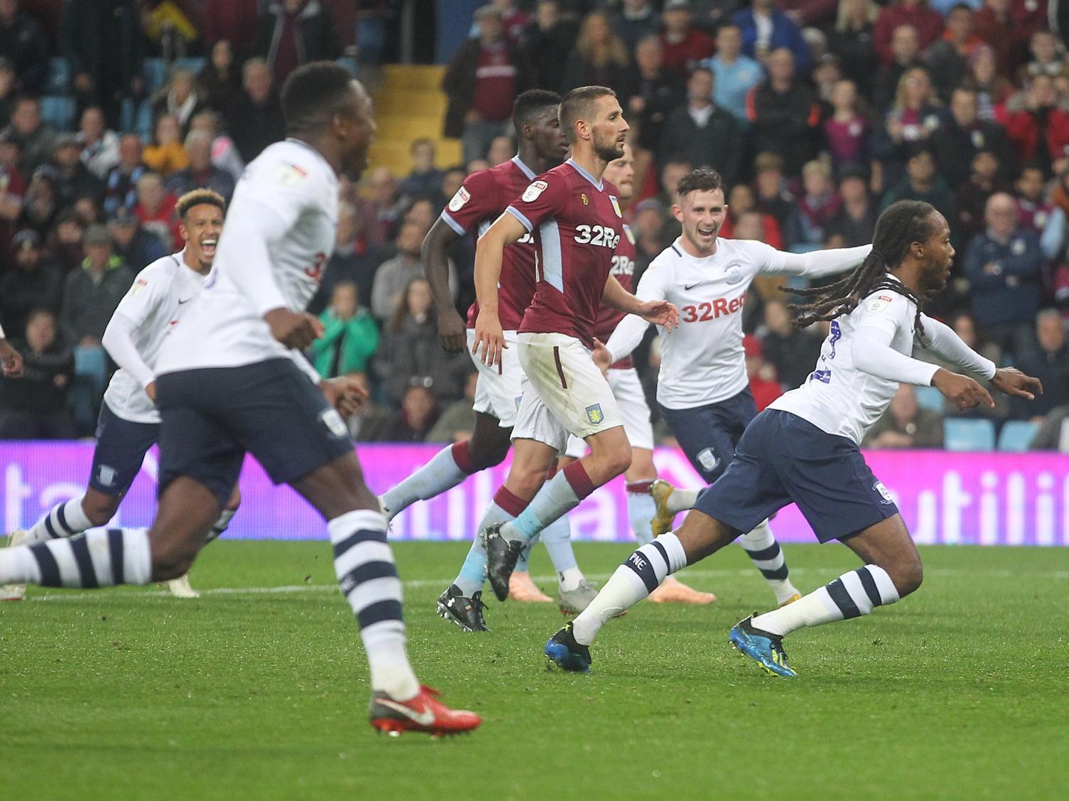 Daniel Johnson's penalty started PNE's comeback in the 3-3 draw with Aston Villa at Villa Park in October 2018
