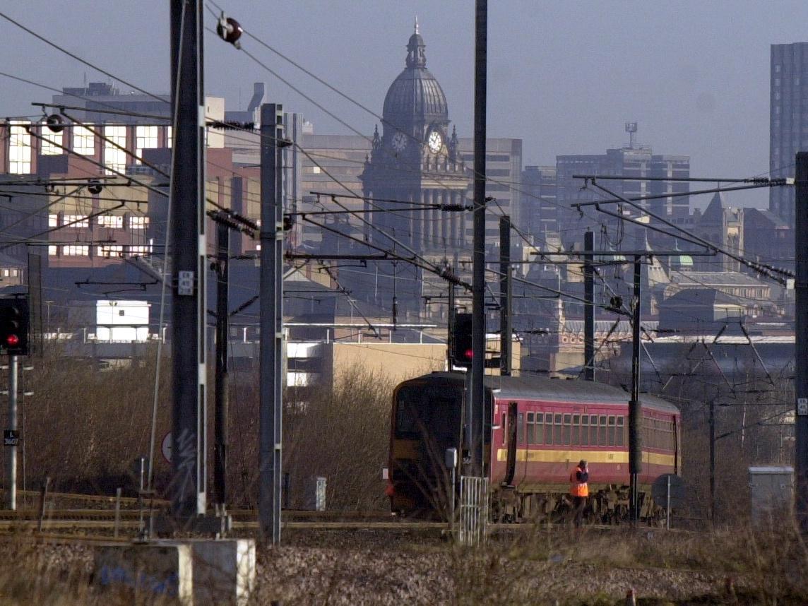 A train derailed near Leeds City Station in January 2002.