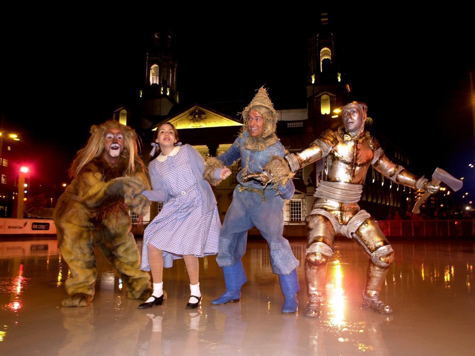 The Ice Cube came alive with the sounds from the Wizard of Oz, a show being staged at West Yorkshire Playhouse. Pictured: Tony Timberlake (Lion), Charlie Hayes (Dorothy), Simon Quarterman (scarecrow) and Ken Bradshaw (Tin Man).